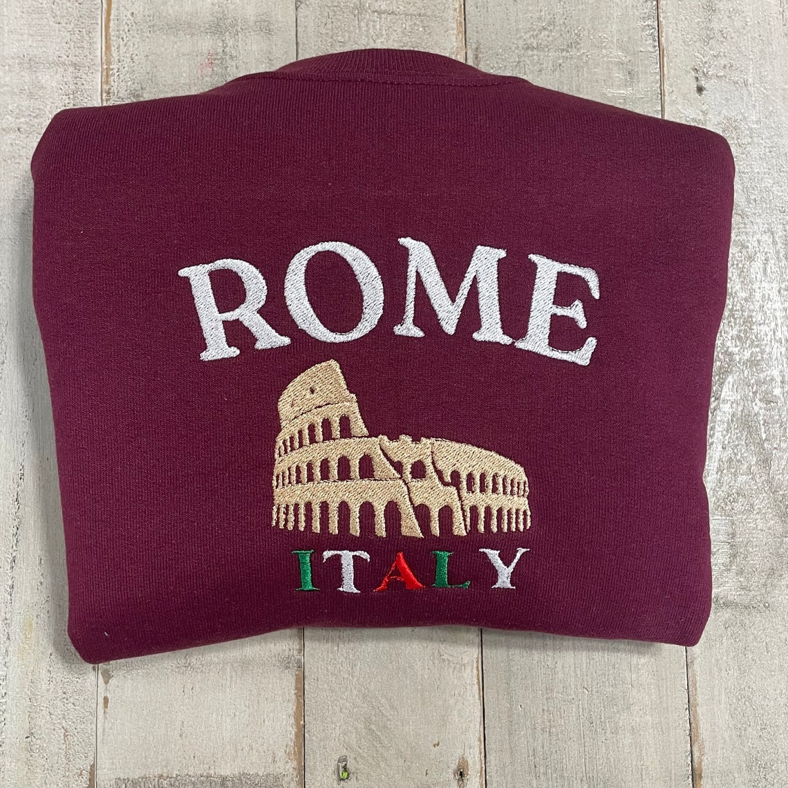 Rome Italy Embroidered Sweatshirt Rome Travel Crewneck More Colors Available