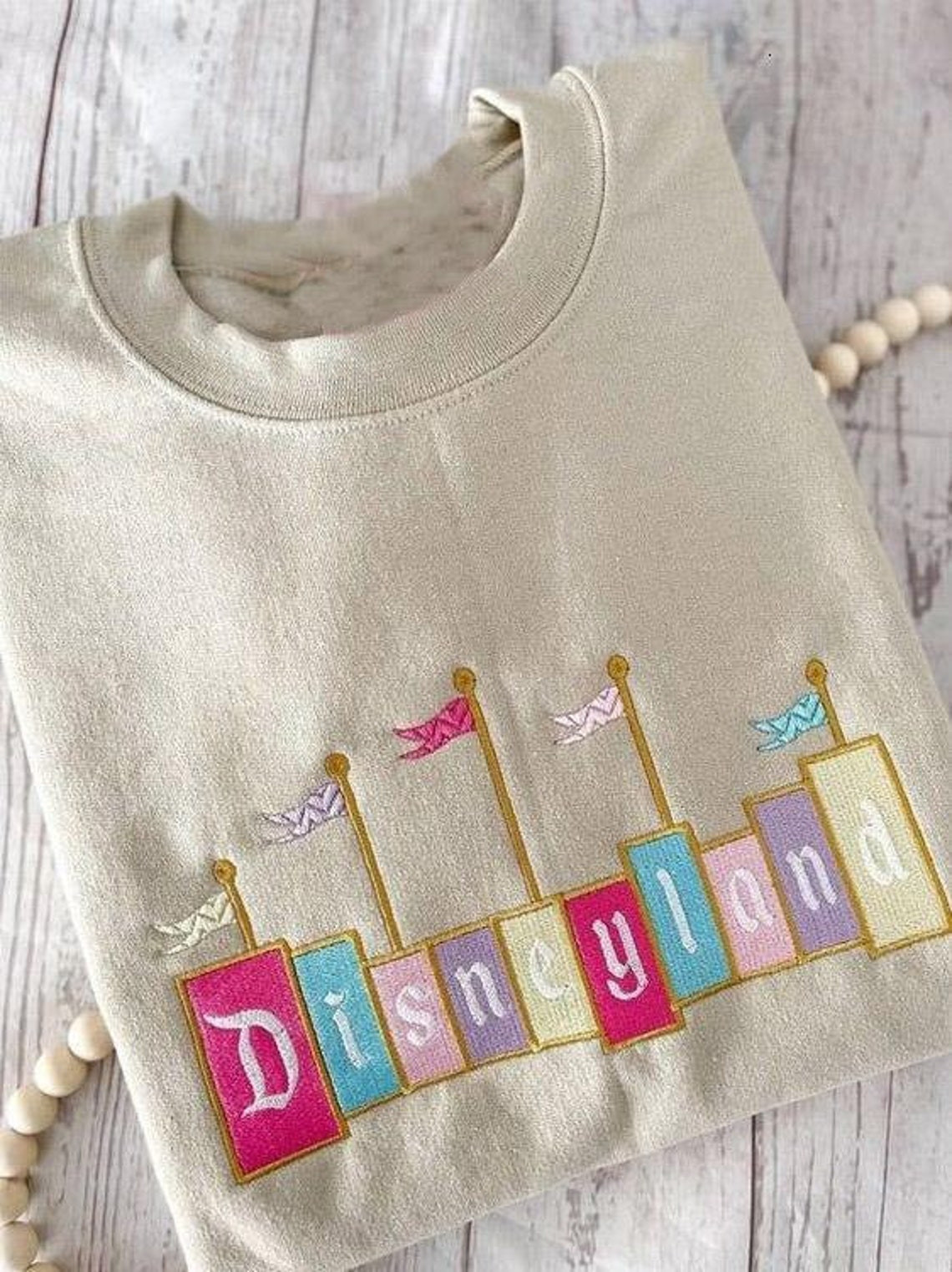 Embroidery Disneyland crewneck Embroidery Disney Vacation sweatshirt