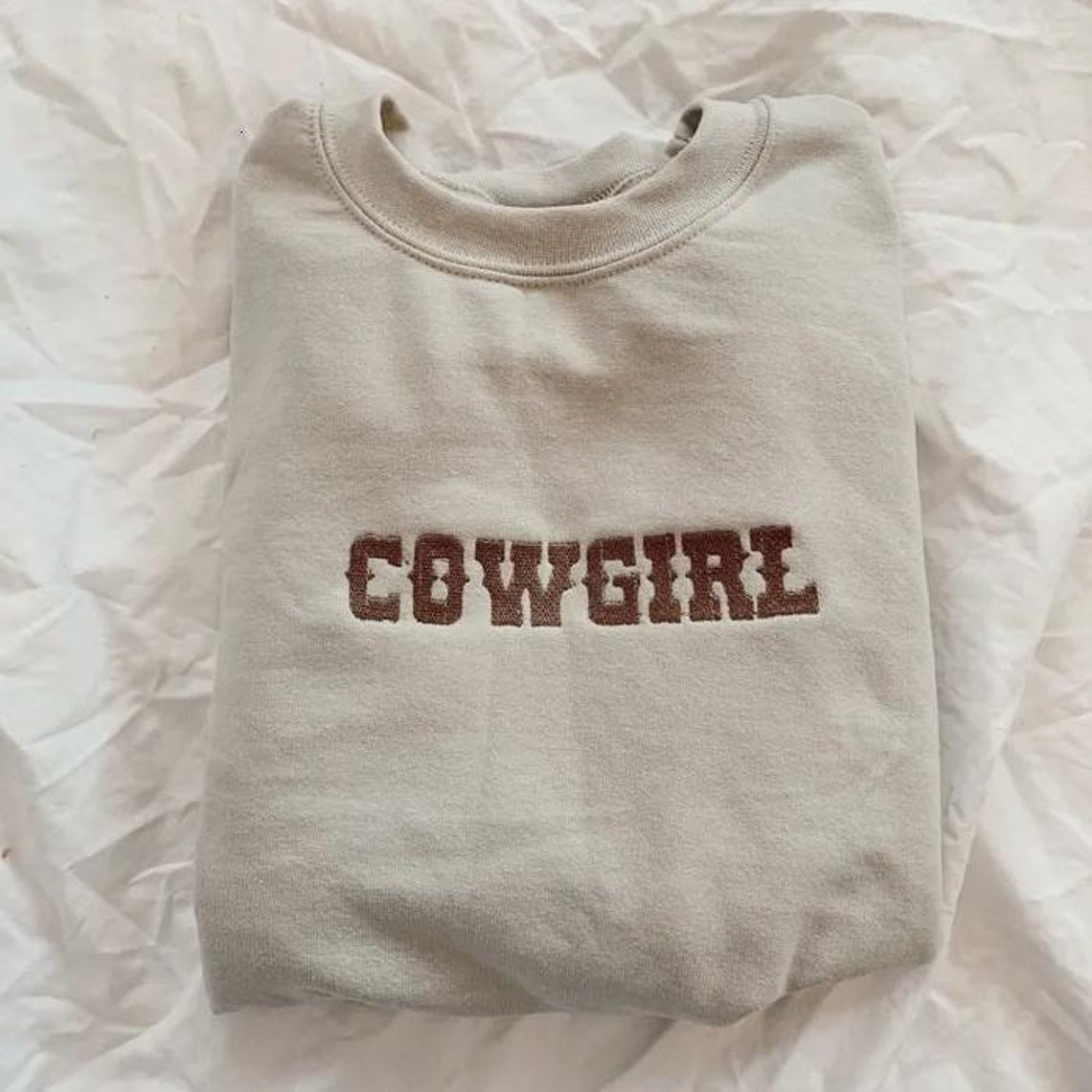 Cowgirl Embroidered Crew Neck