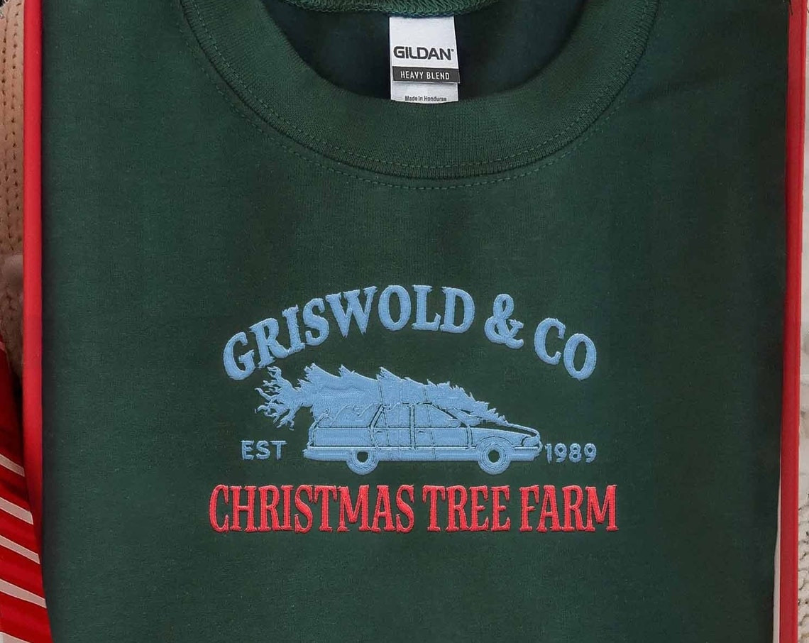 Christmas Vacation Tree embroidered Sweatshirt Griswold Christmas Tree Farm embroidered Sweatshirt Christmas embroidered Sweatshirt