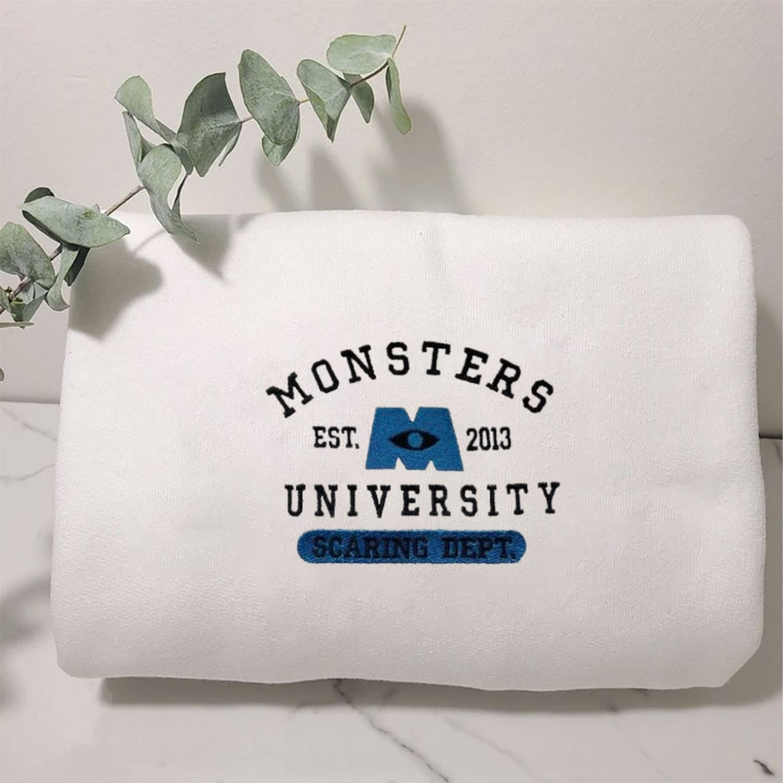 Embroidery Monsters University crewneck Embroidery on Super Soft Comfortable Sweatshirt MU ALUM crewneck University Embroidery sweatshirt