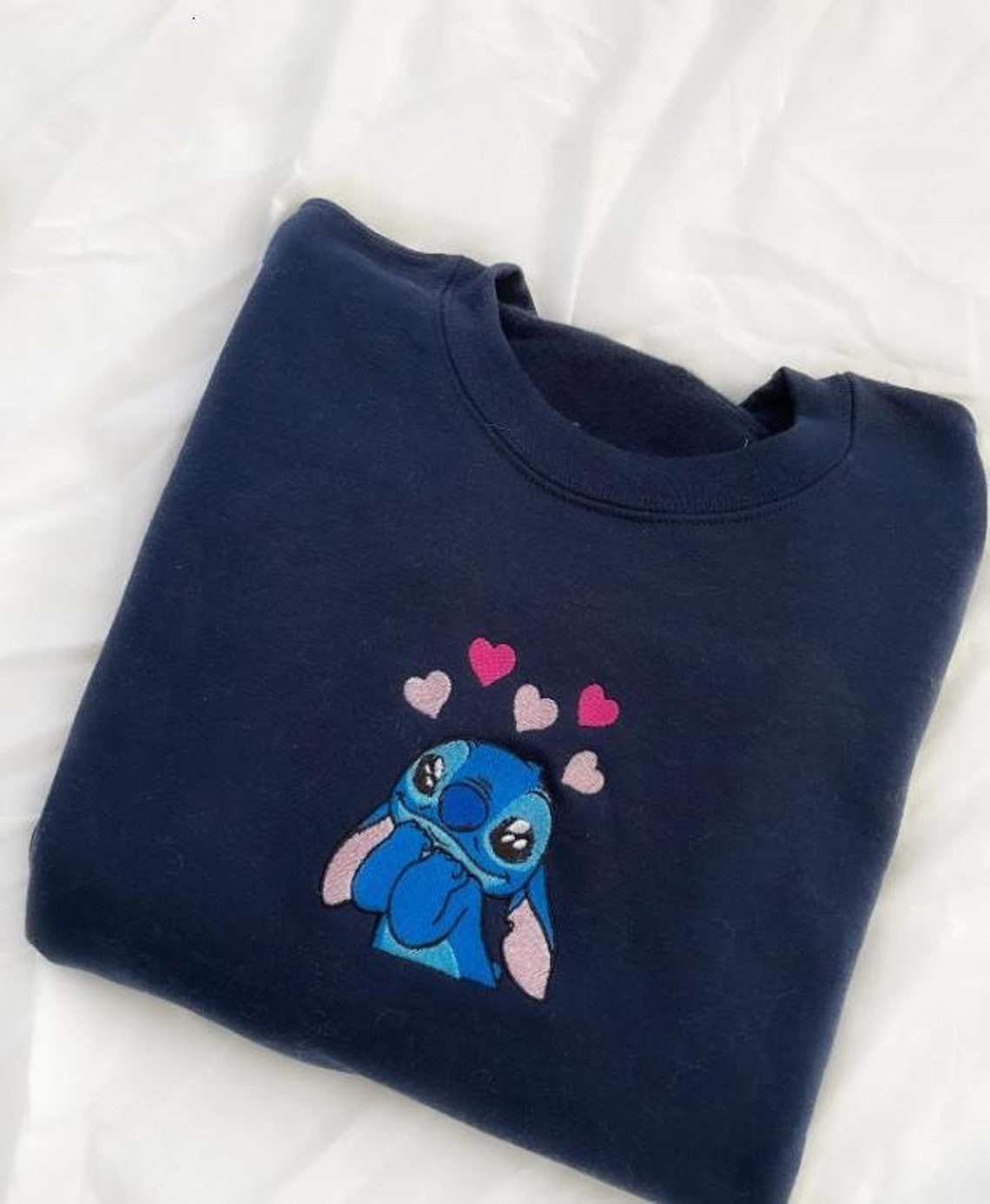 Stitch embroidered Crewneck Lilo embroidered sweatshirt Disney crewneck Stitch pull over Womens Disney pull over crewneck