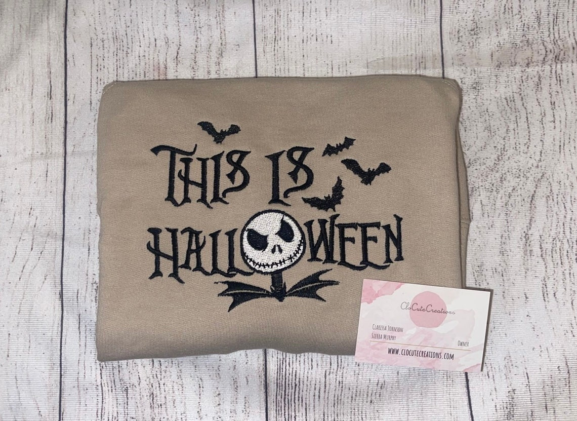 Custom Embroidery This is Halloween Jack Skellington Crew Halloween Embroidery Crew