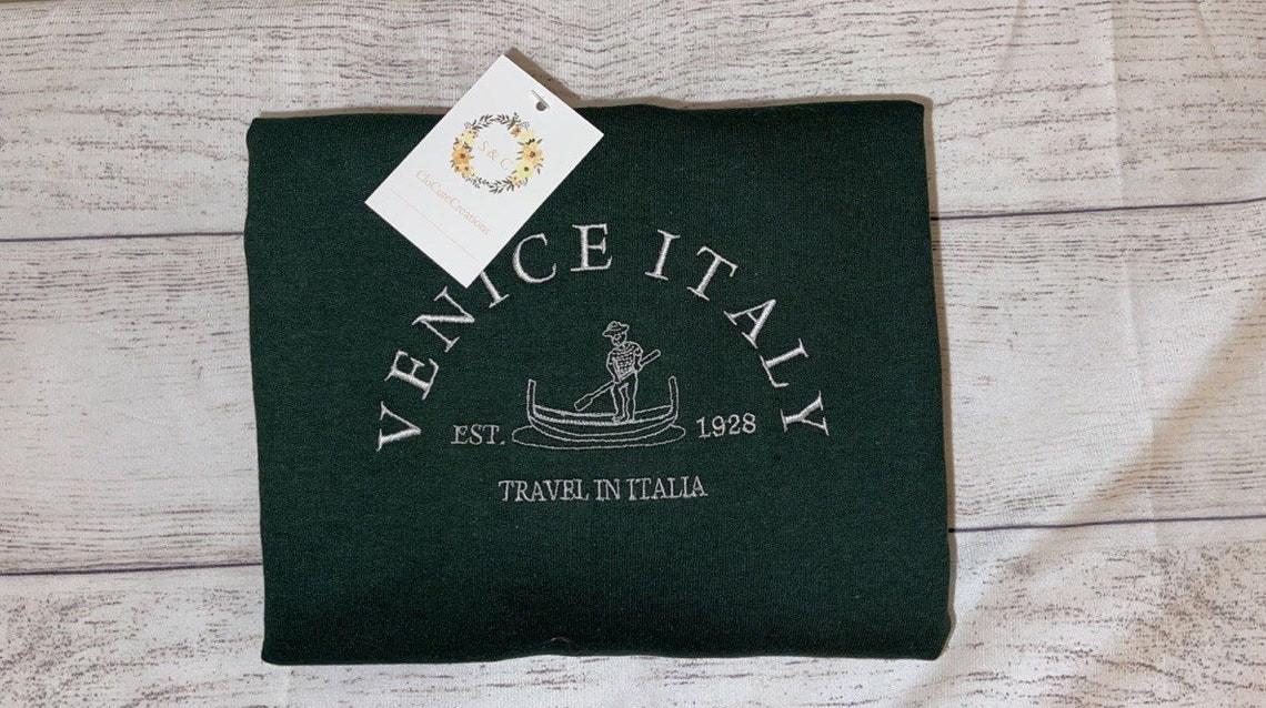 Custom Embroidered Venice Italy Trendy Embroidery