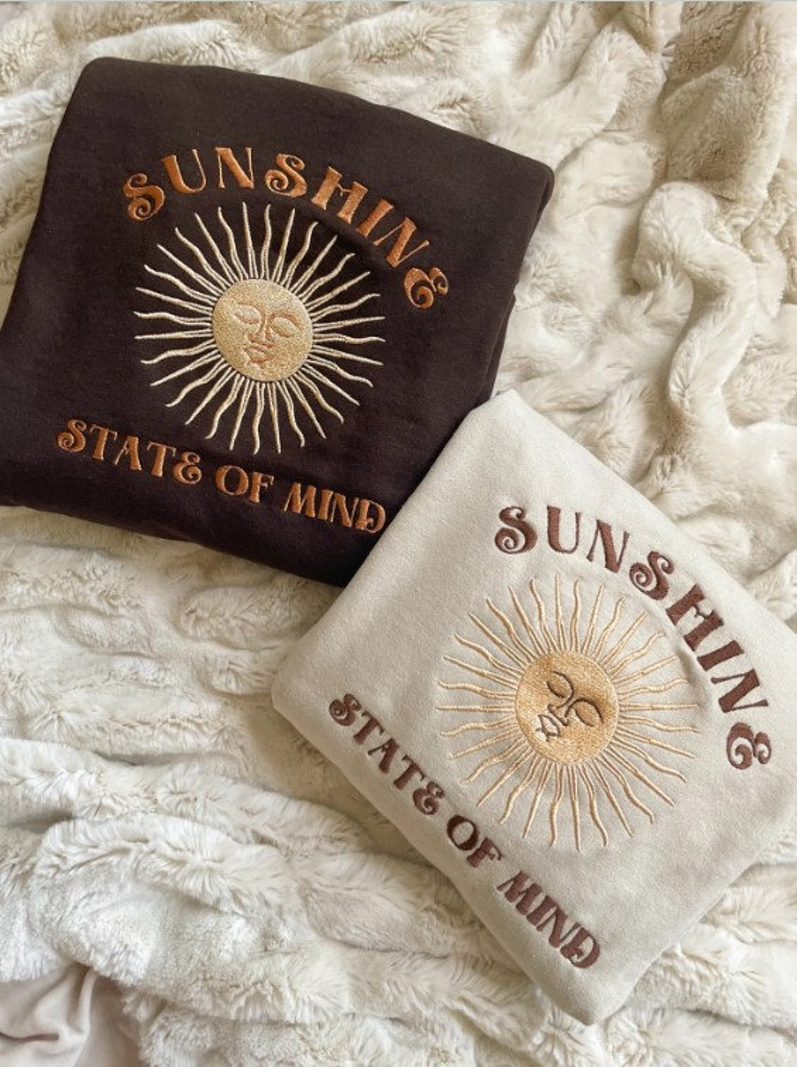 Boho Inspired Vintage sweatshirt Sunshine State Of Mind Boho Embroidered Crewneck