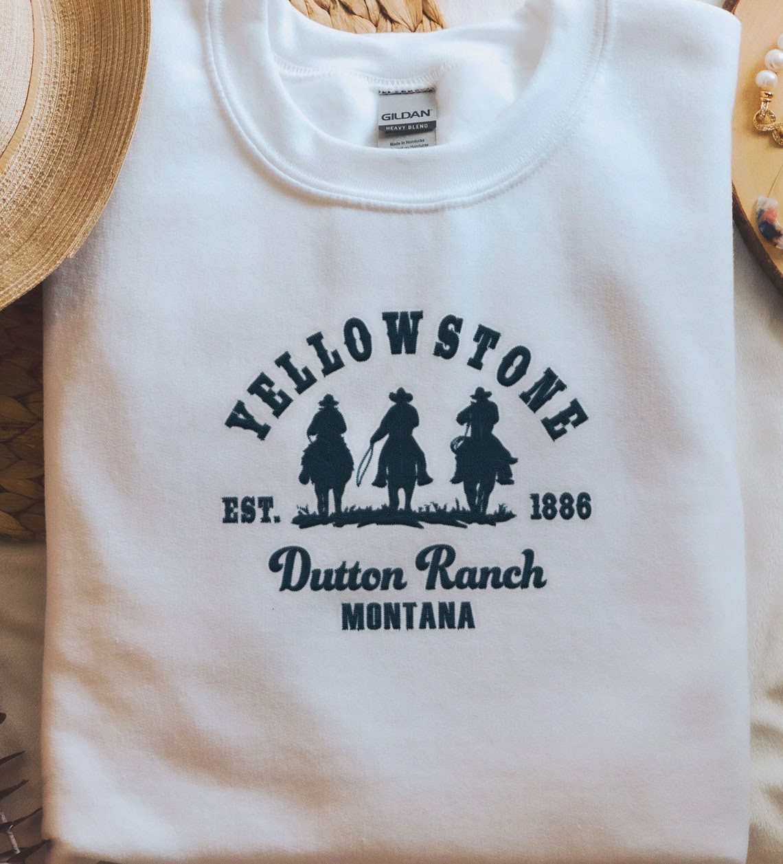 Yellowstone Dutton Ranch Embroidered Yellowstone Cowboy Sweatshirt Yellowstone Embroidered Yellowstone Ranch T Dutton Ranch Beth Dutton