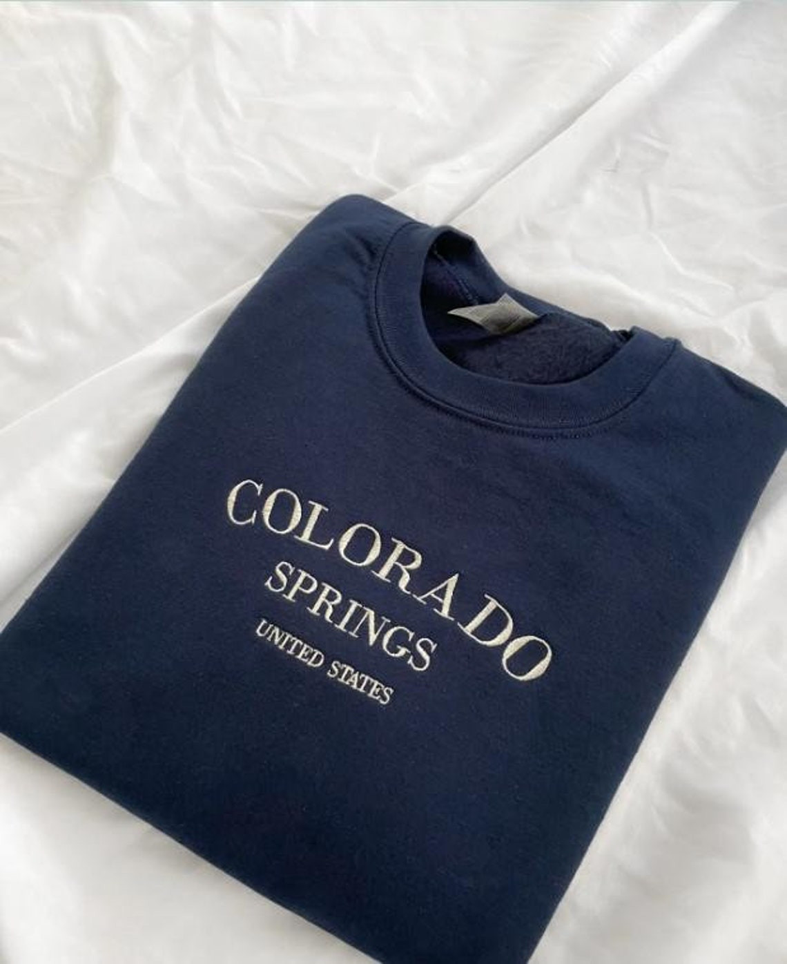 Embroidered Colorado Springs united states crewneck sweatshirt Embroidered Colorado Shirt