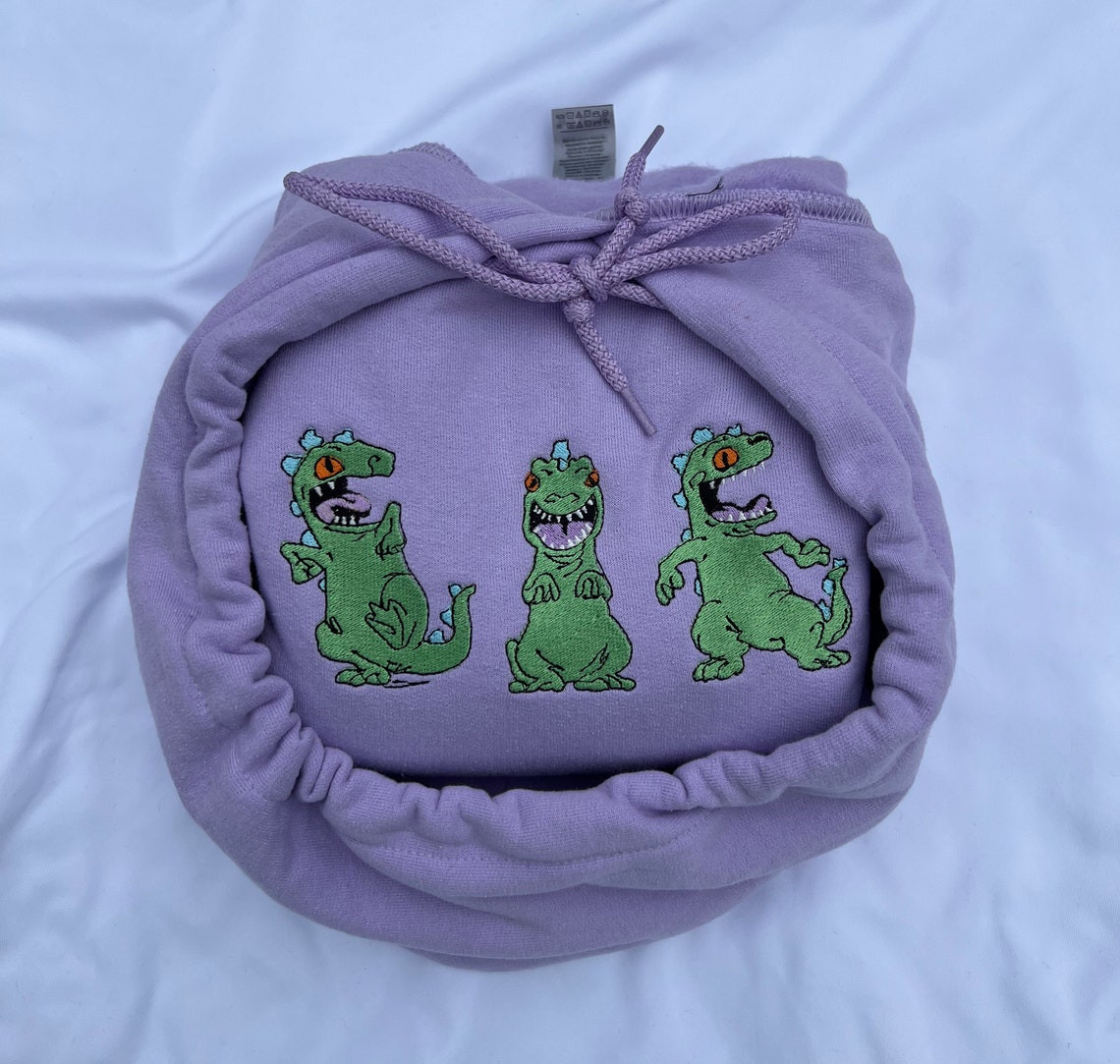 Rugrats Reptar Dinosaur Embroidery Hooded Sweatshirt Embroidered Animation