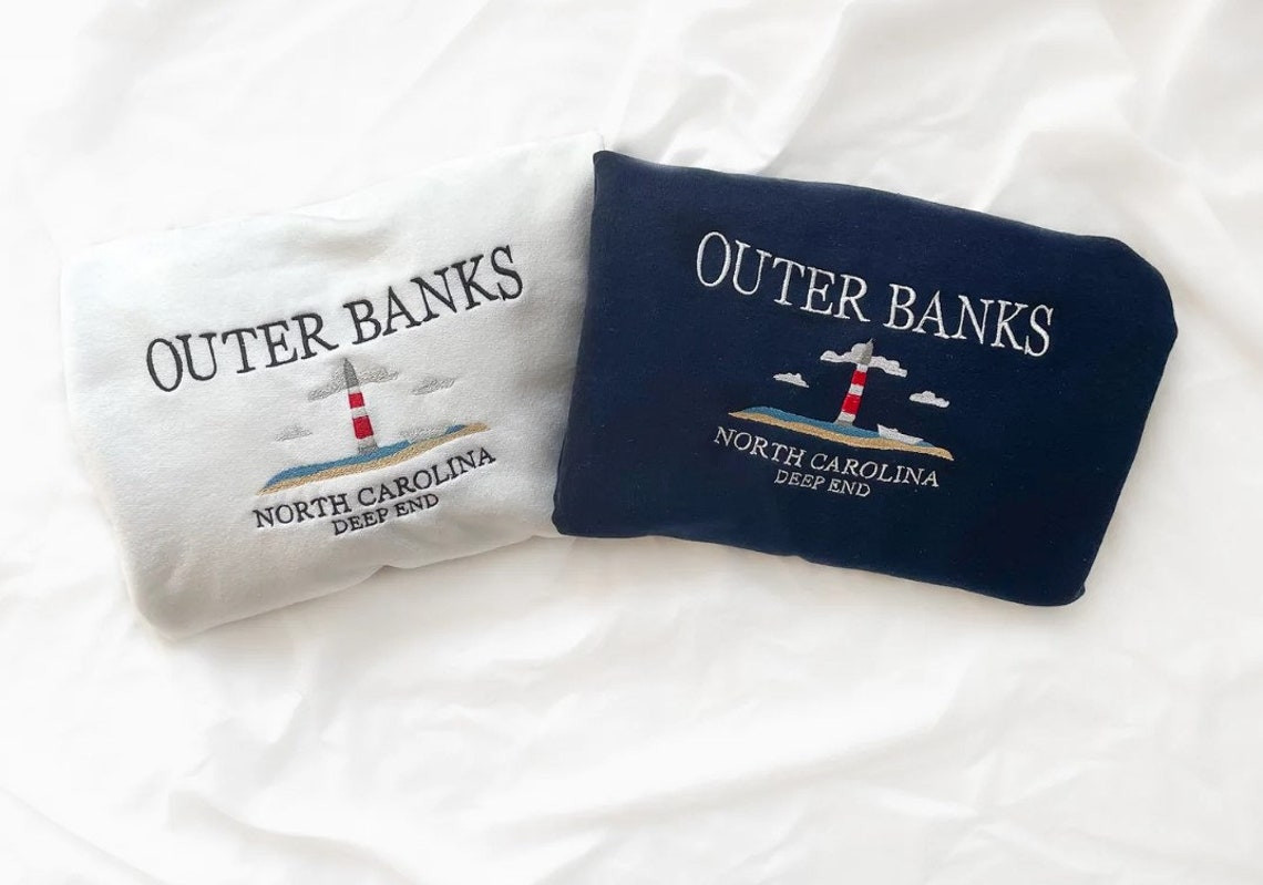 Outer Banks embroidered sweatshirt Outer Banks North Carolina embroidered crewneck