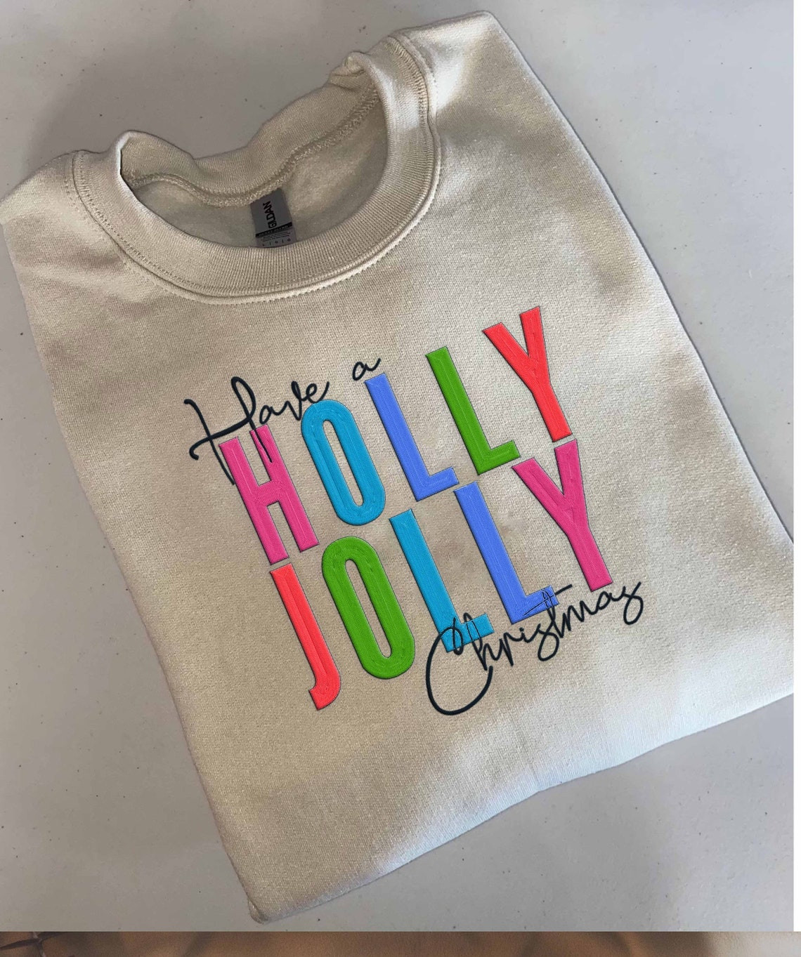 Have A Holly Jolly Christmas embroidered sweatshirt Holly Jolly embroidered T Shirt Christmas embroidered sweatshirt Holly Jolly shirt