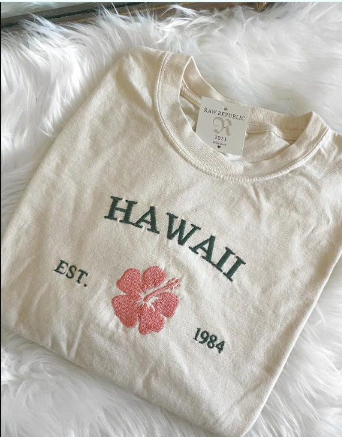 Hawaii USA est 1984 shirt Embroidered Maui hawaii crewneck or hoodie available