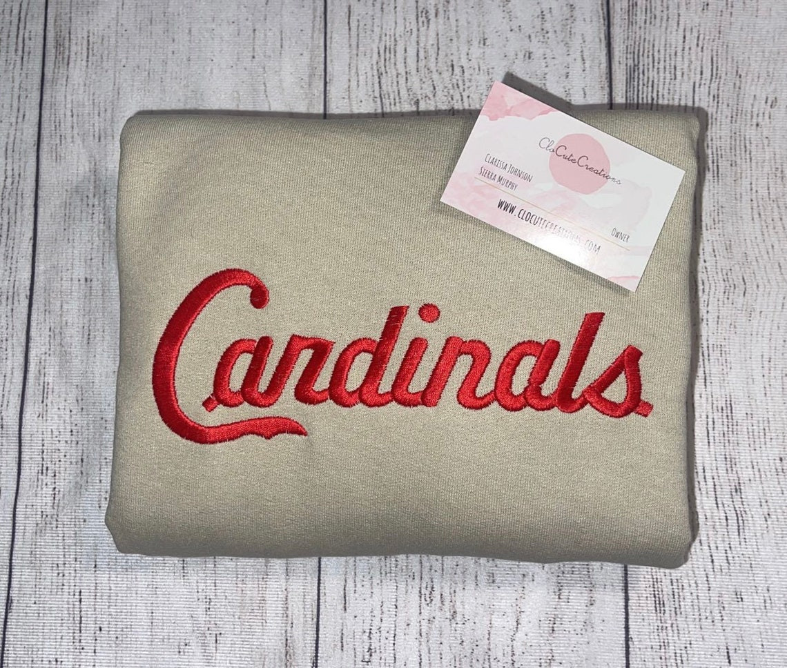 Custom Embroidered Cardinals Crewneck Trendy Embroidery Crewneck