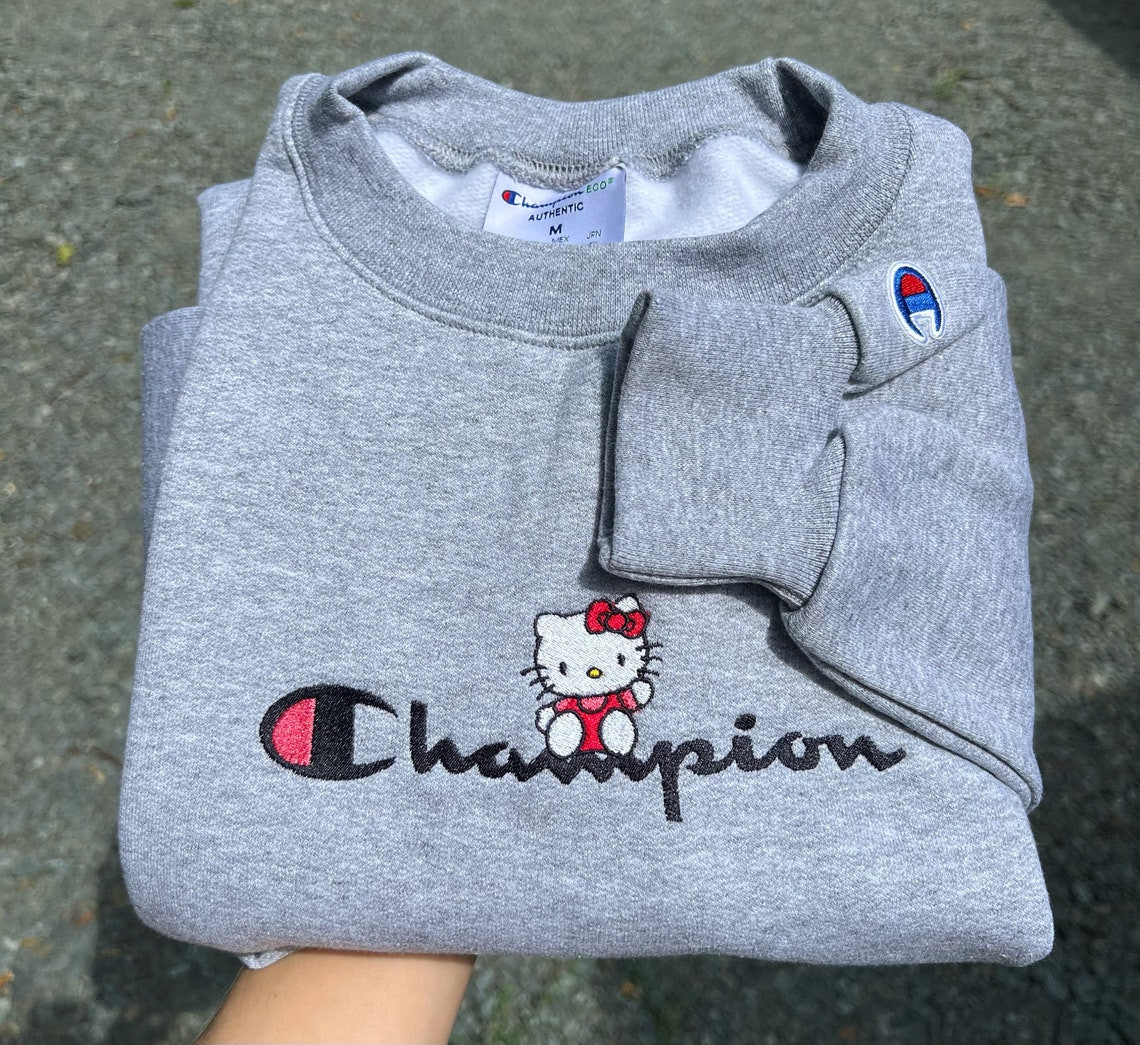 Kitty Champion Embroidery Crewneck Sweatshirt