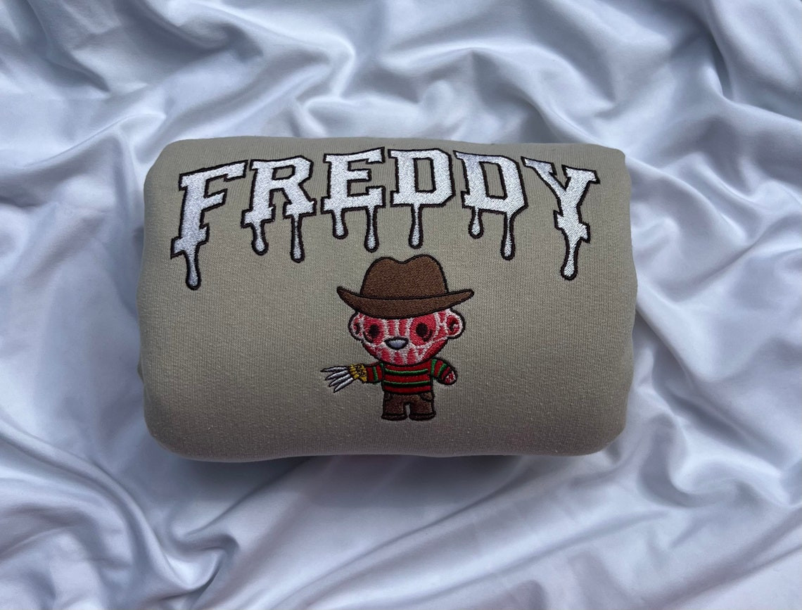 Freddy Krueger Drip Vintage Embroidery Crewneck Sweatshirt