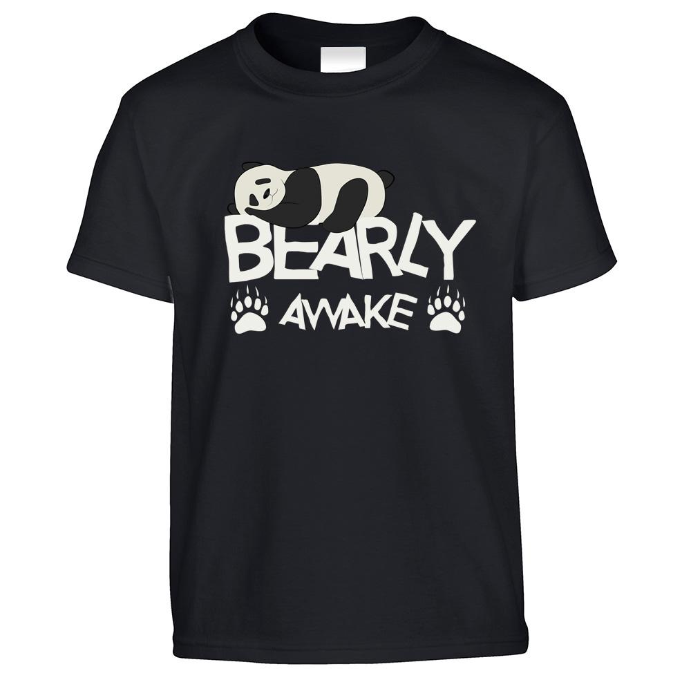 Bearly Awake Panda Kids T Shirt