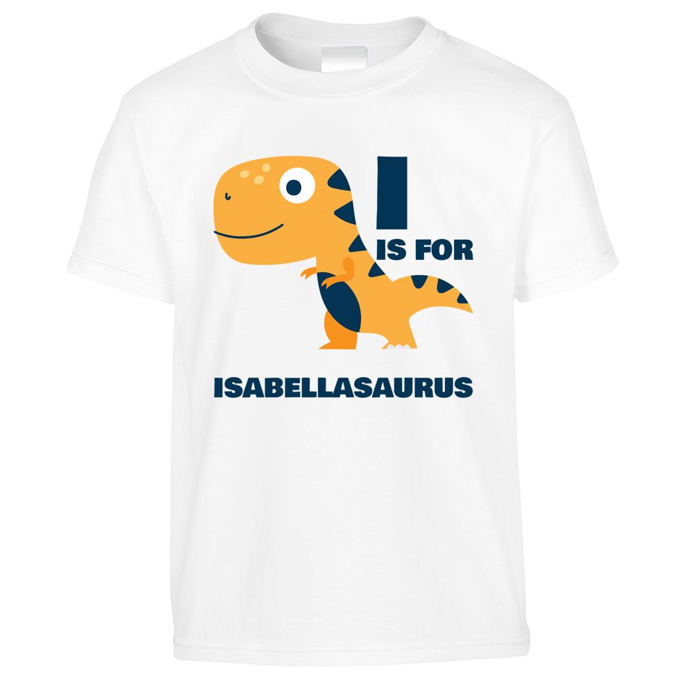I is for Isabella-saurus Dinosaur Kids T Shirt