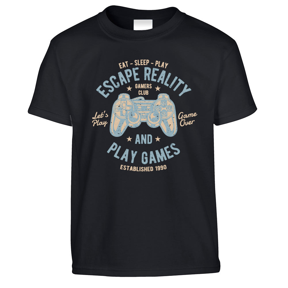 Escape Reality And Play Games Kids T Shirt