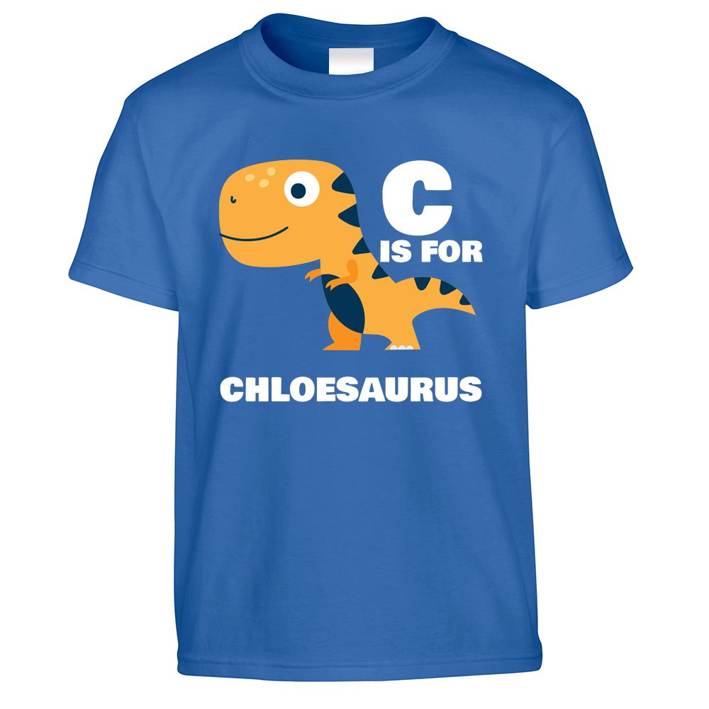 C is for Chloe-saurus Dinosaur Kids T Shirt