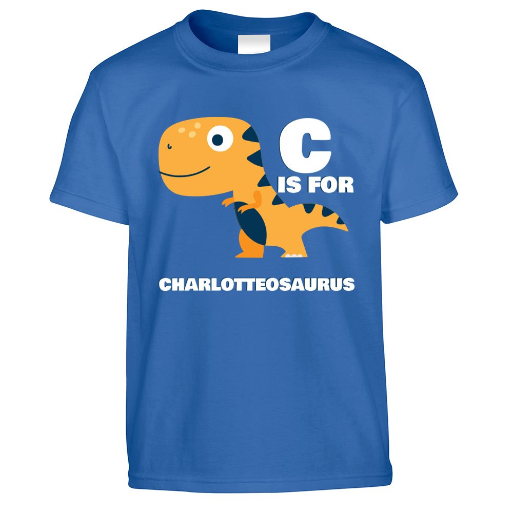 C is for Charlotte-saurus Dinosaur Kids T Shirt
