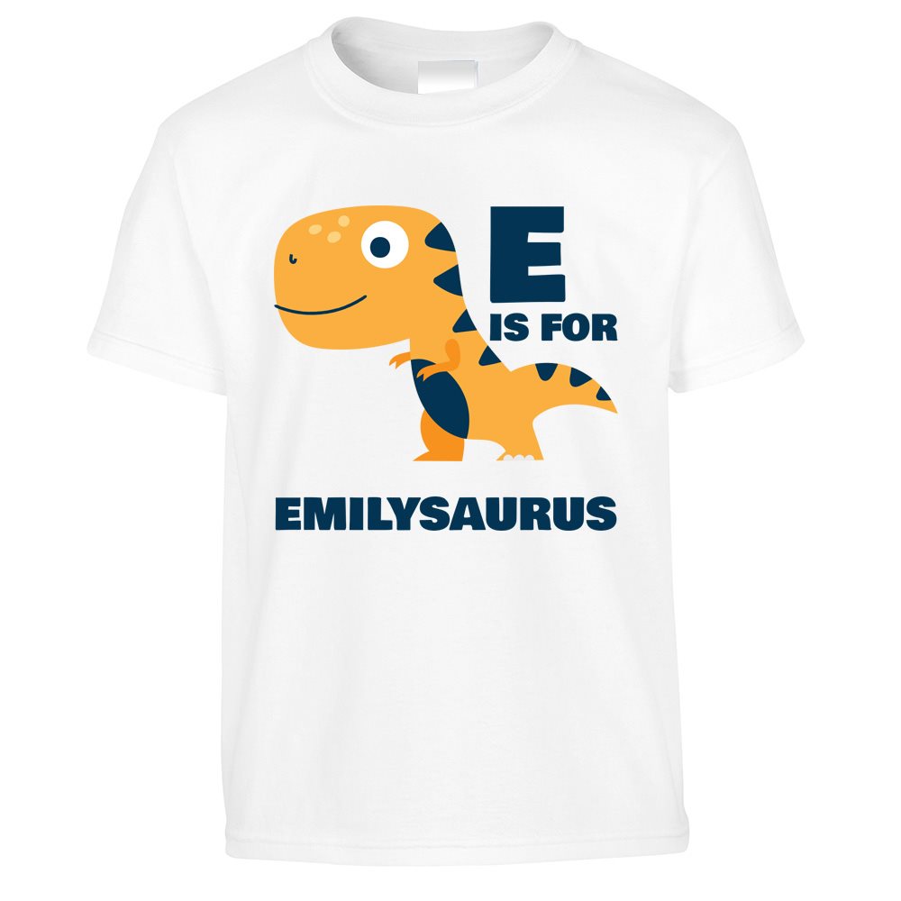 E is for Emily-saurus Dinosaur Kids T Shirt