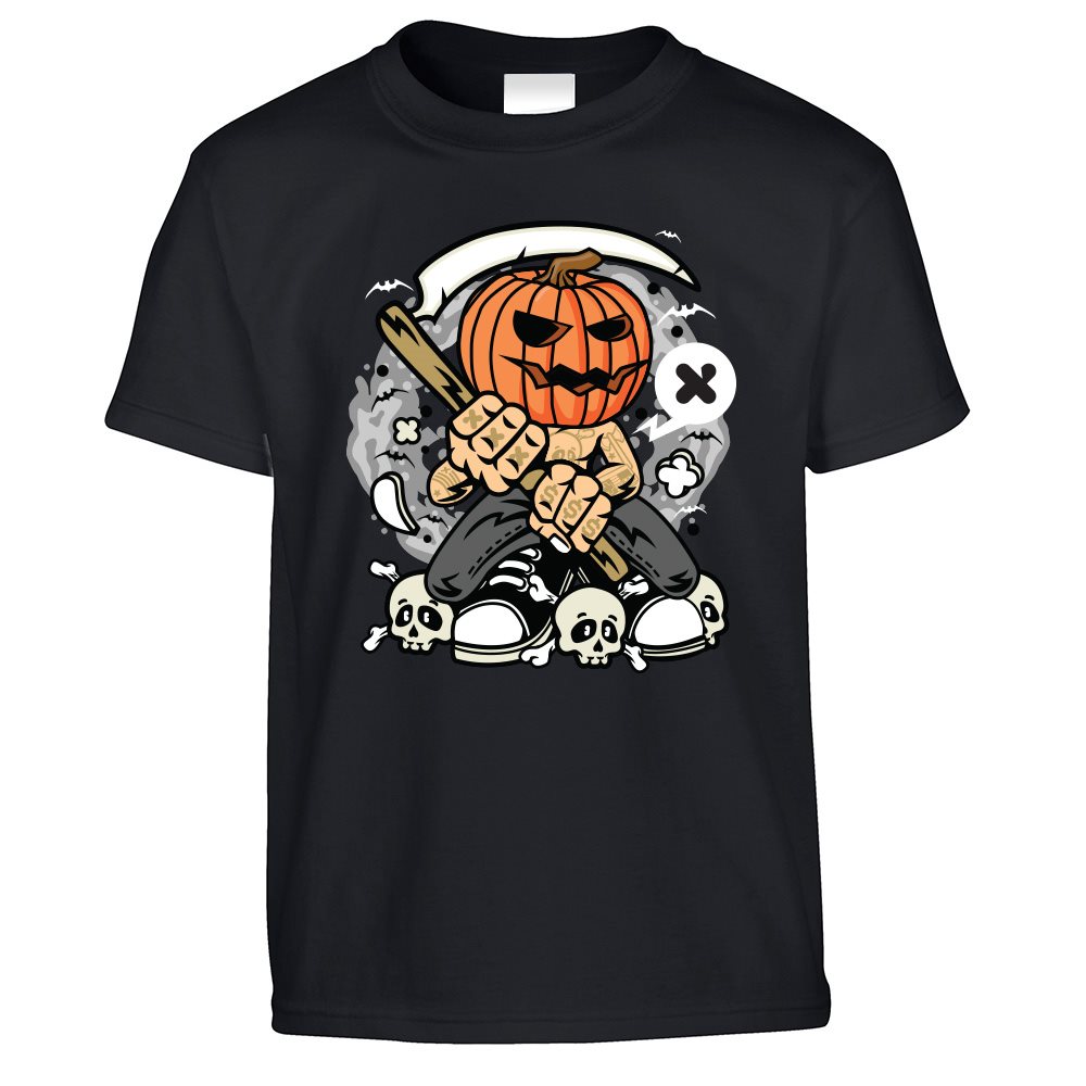 Halloween Kids T Shirt Costume Grim Reaper pumpkin