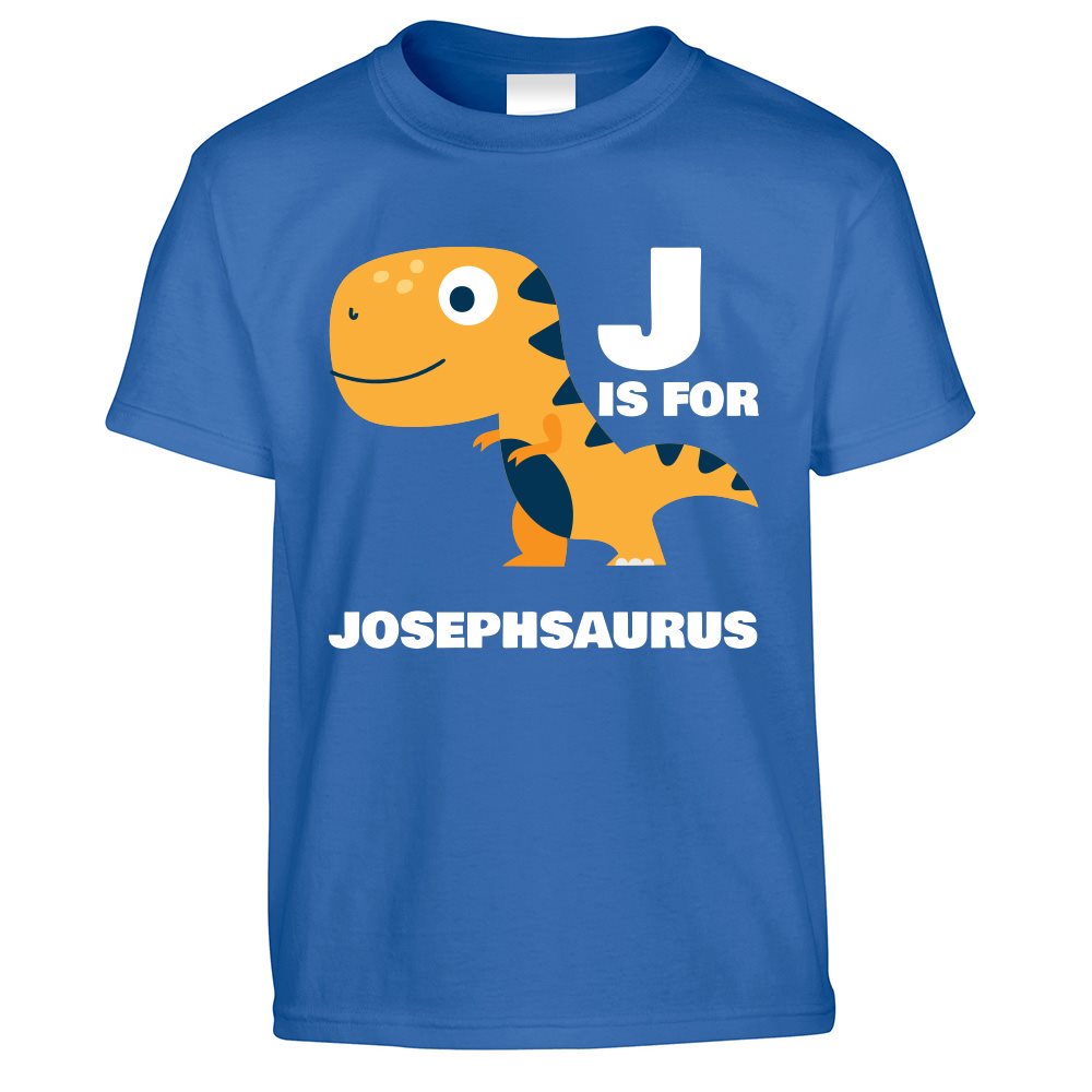 J is for Joseph-saurus Dinosaur Kids T Shirt