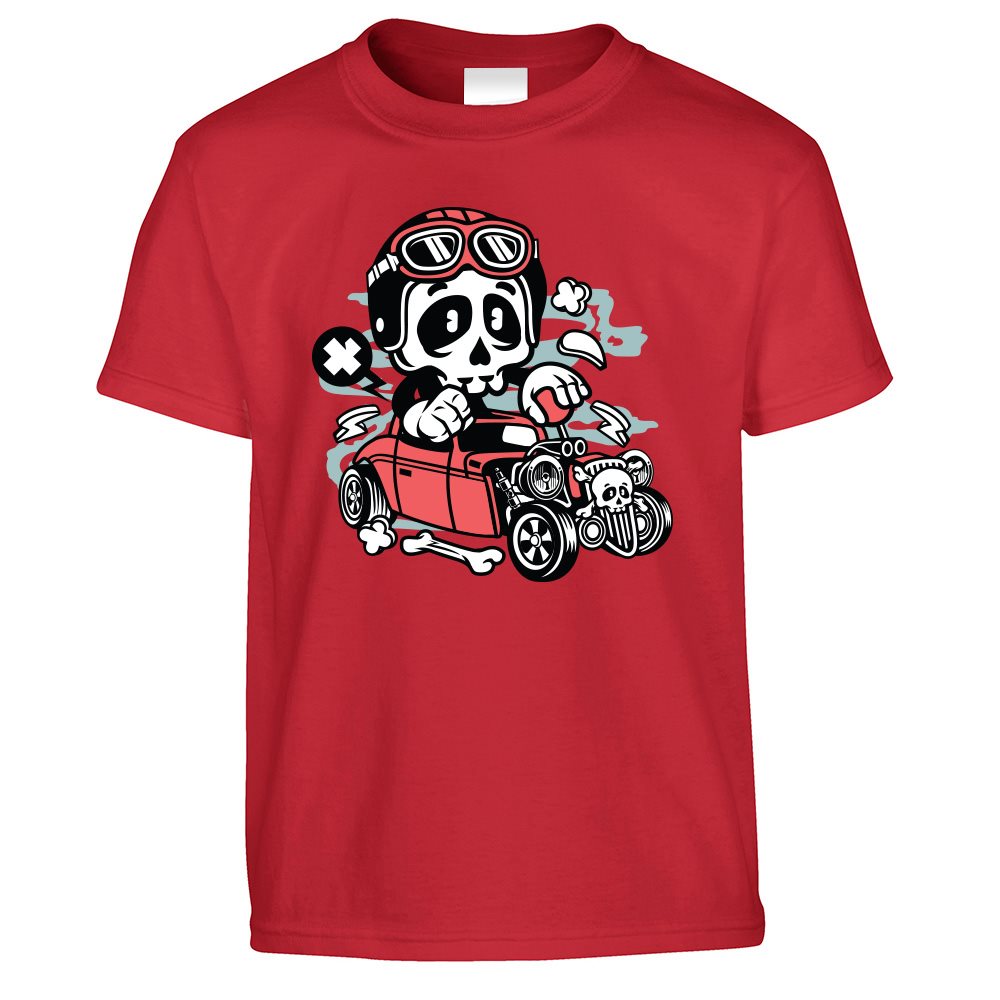 Halloween Kids T Shirt Costume Skeleton Go Kart