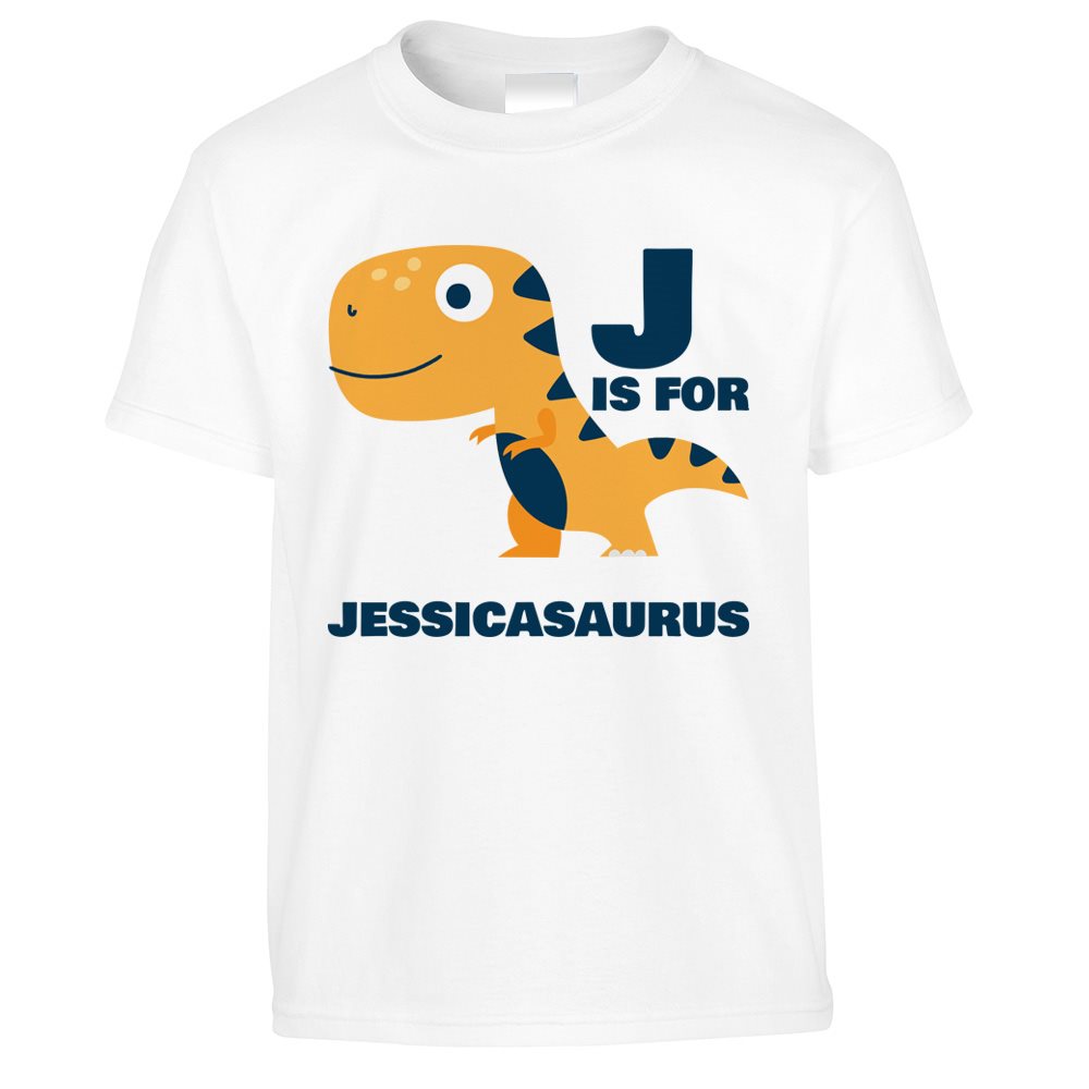 J is for Jessica-saurus Dinosaur Kids T Shirt