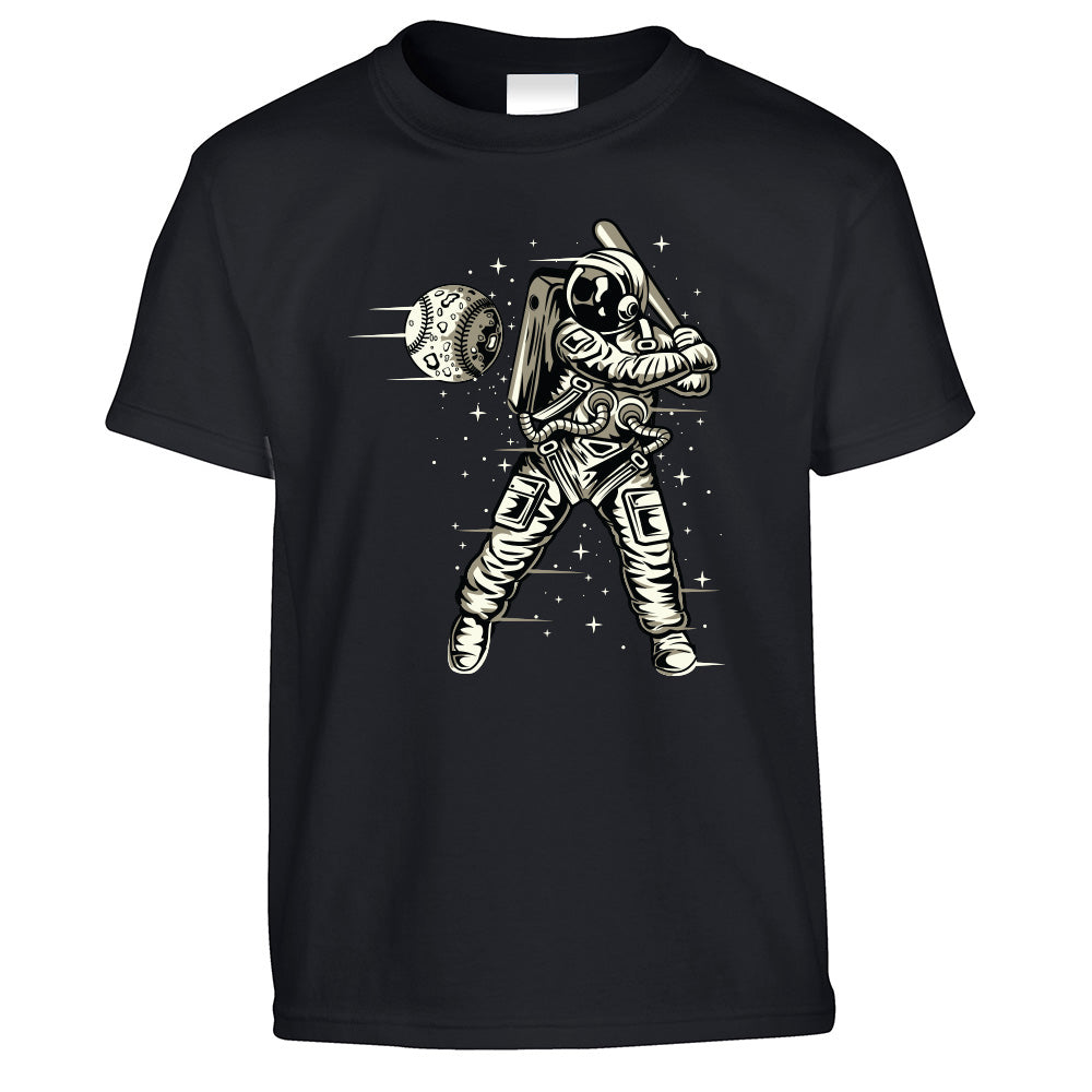 Geeky Sports Kids T Shirt Astronaut Space Baseball Art