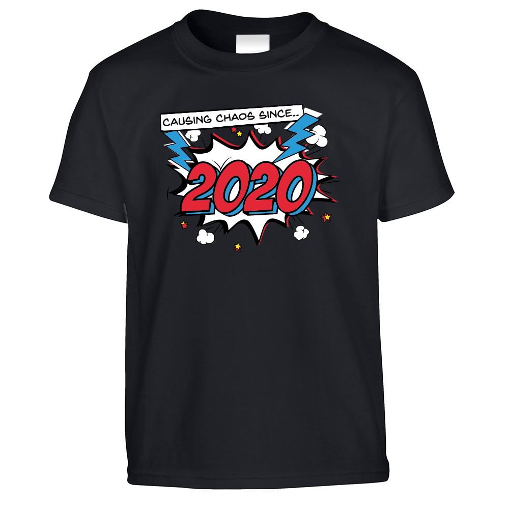 3rd Birthday Kids T Shirt Retro Causing Chaos Since 2020