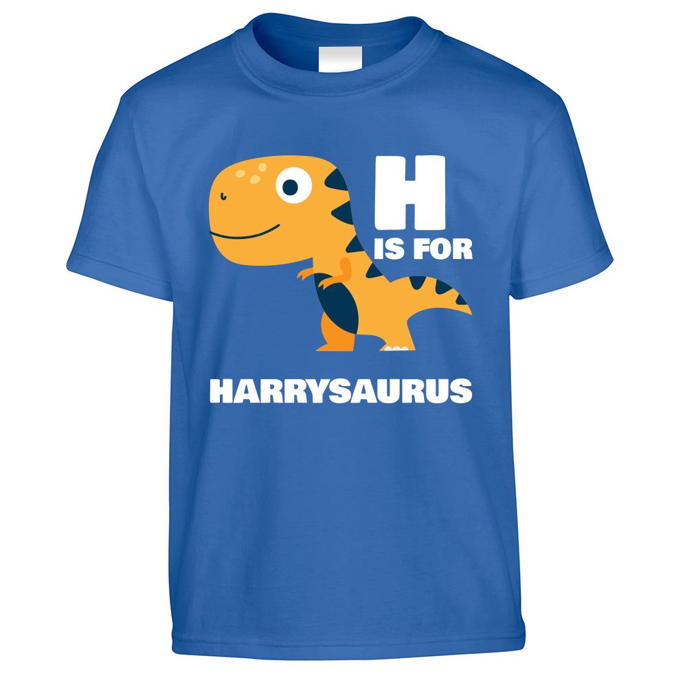 H is for Harry-saurus Dinosaur Kids T Shirt