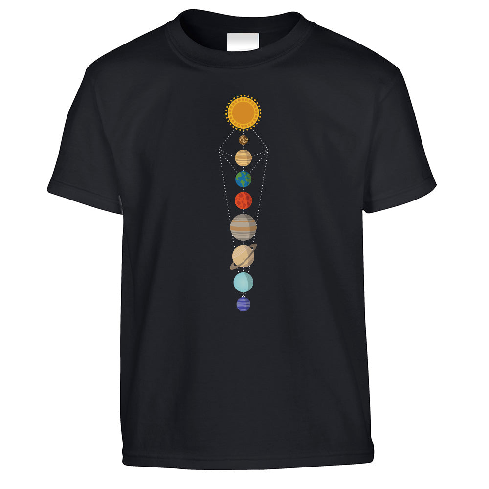 Geometric Solar System Space Art Kids T Shirt