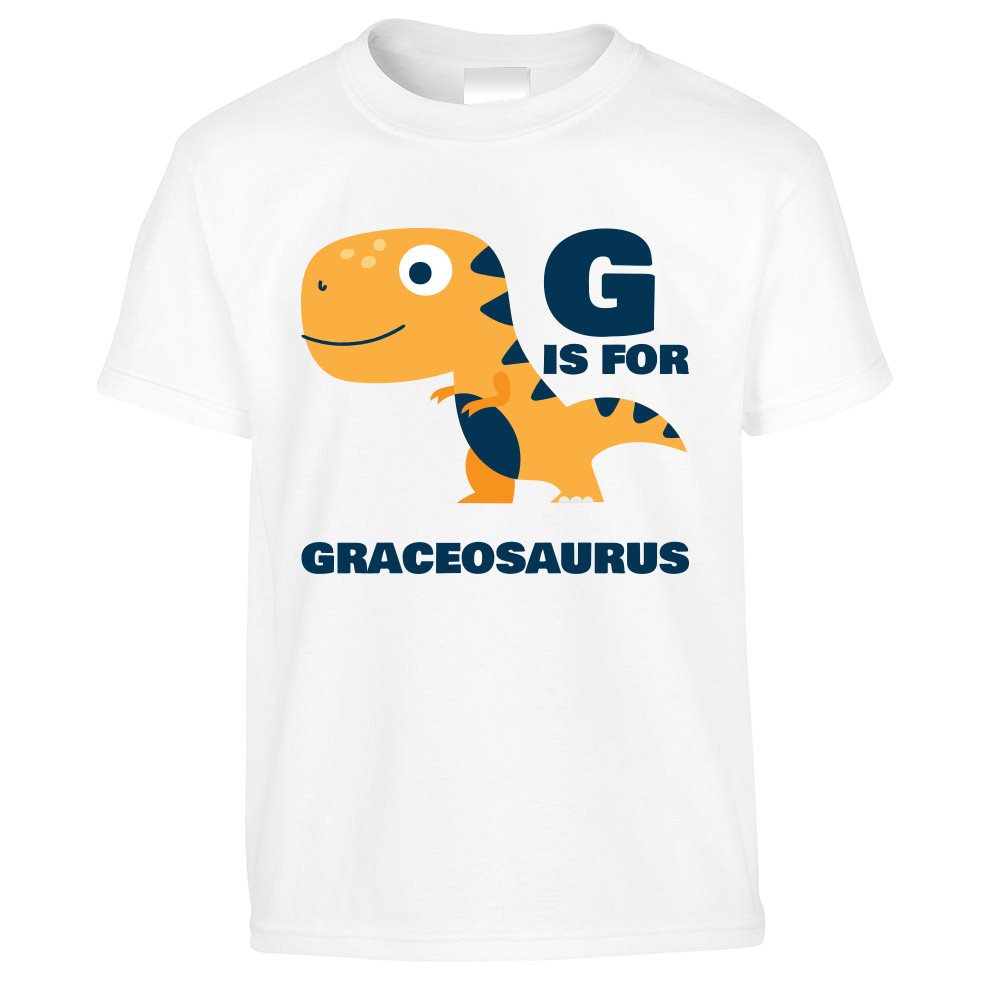 G is for Grace-saurus Dinosaur Kids T Shirt