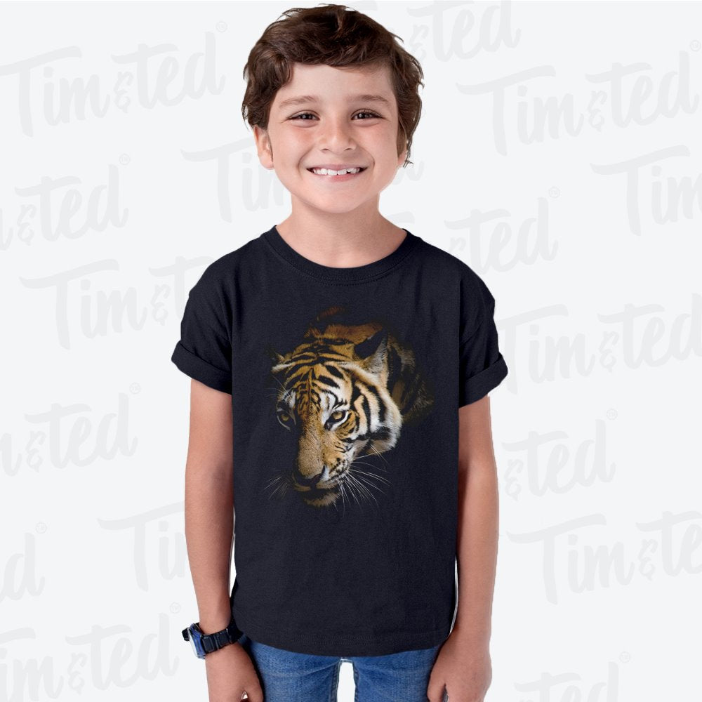 Tiger Kids T Shirt Photographic Animal Head