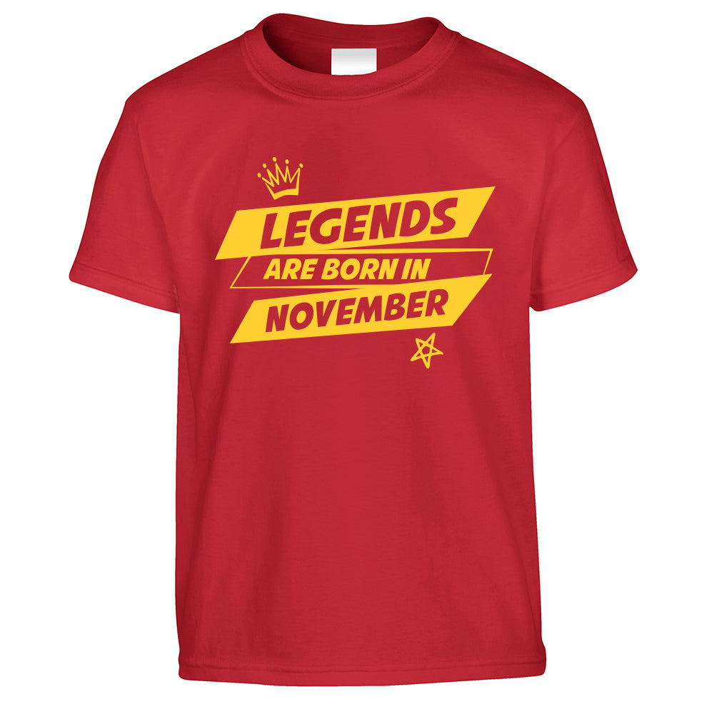 Birthday Kids T Shirt Legends Are Born In November kids Childs