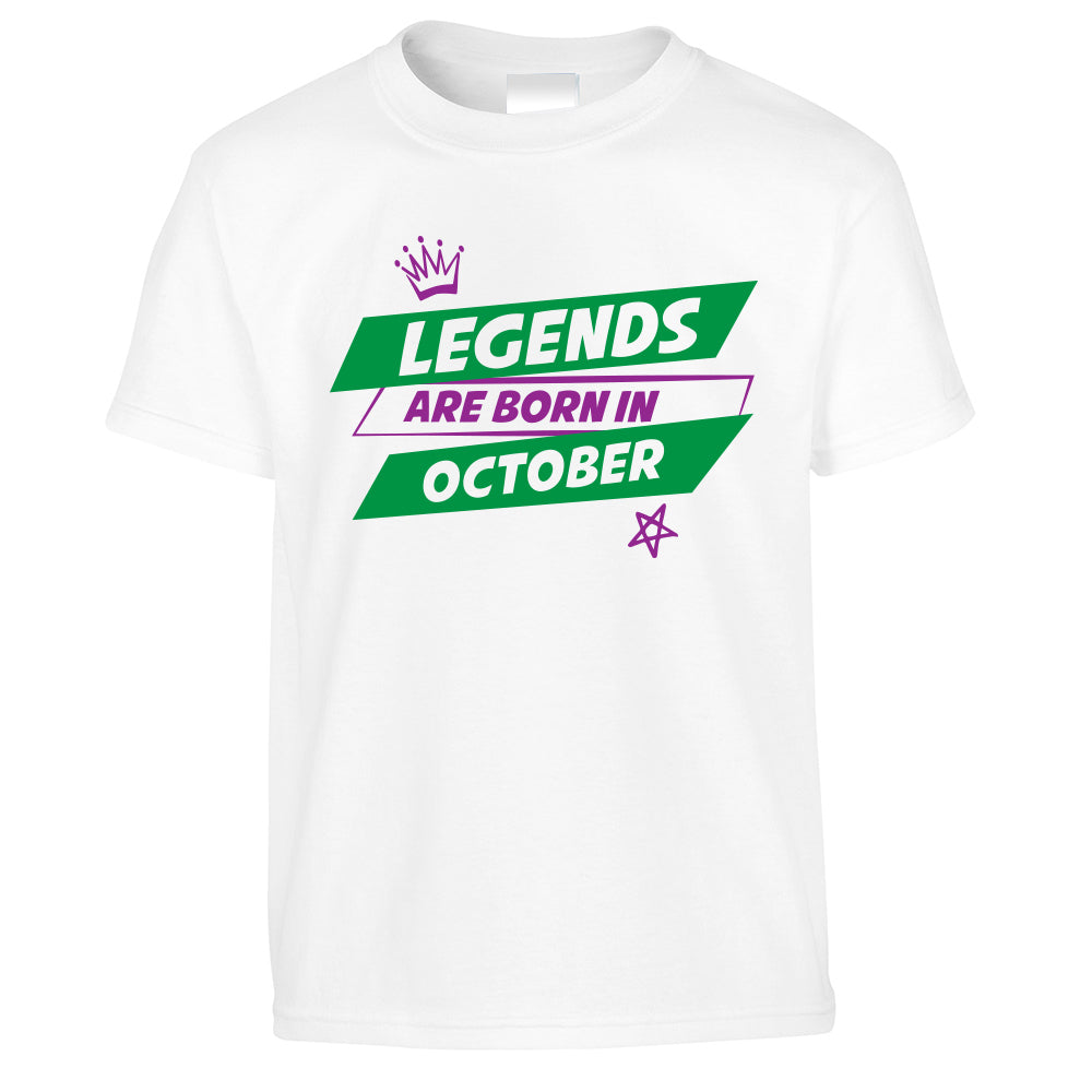 Birthday Kids T Shirt Legends Are Born In October kids Childs