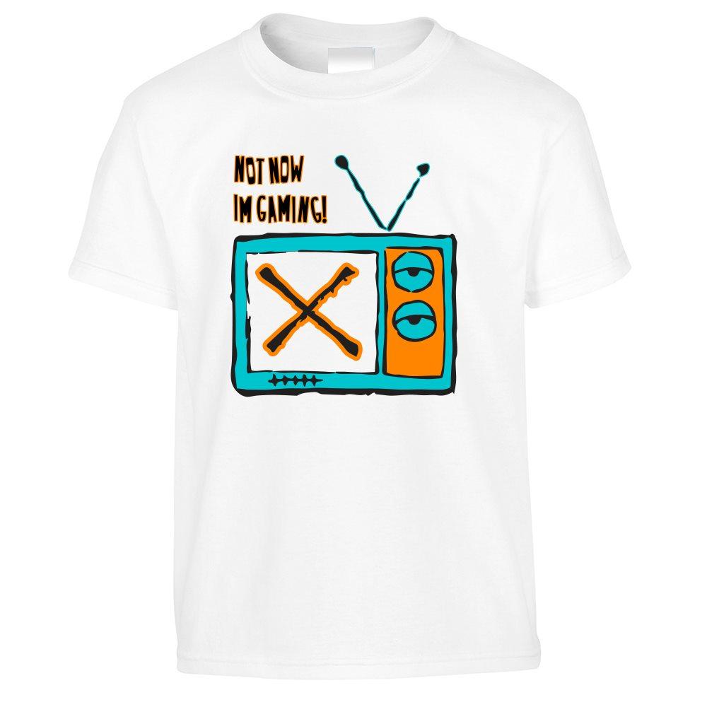 Novelty Kids T Shirt Not Now, I'm Gaming Slogan