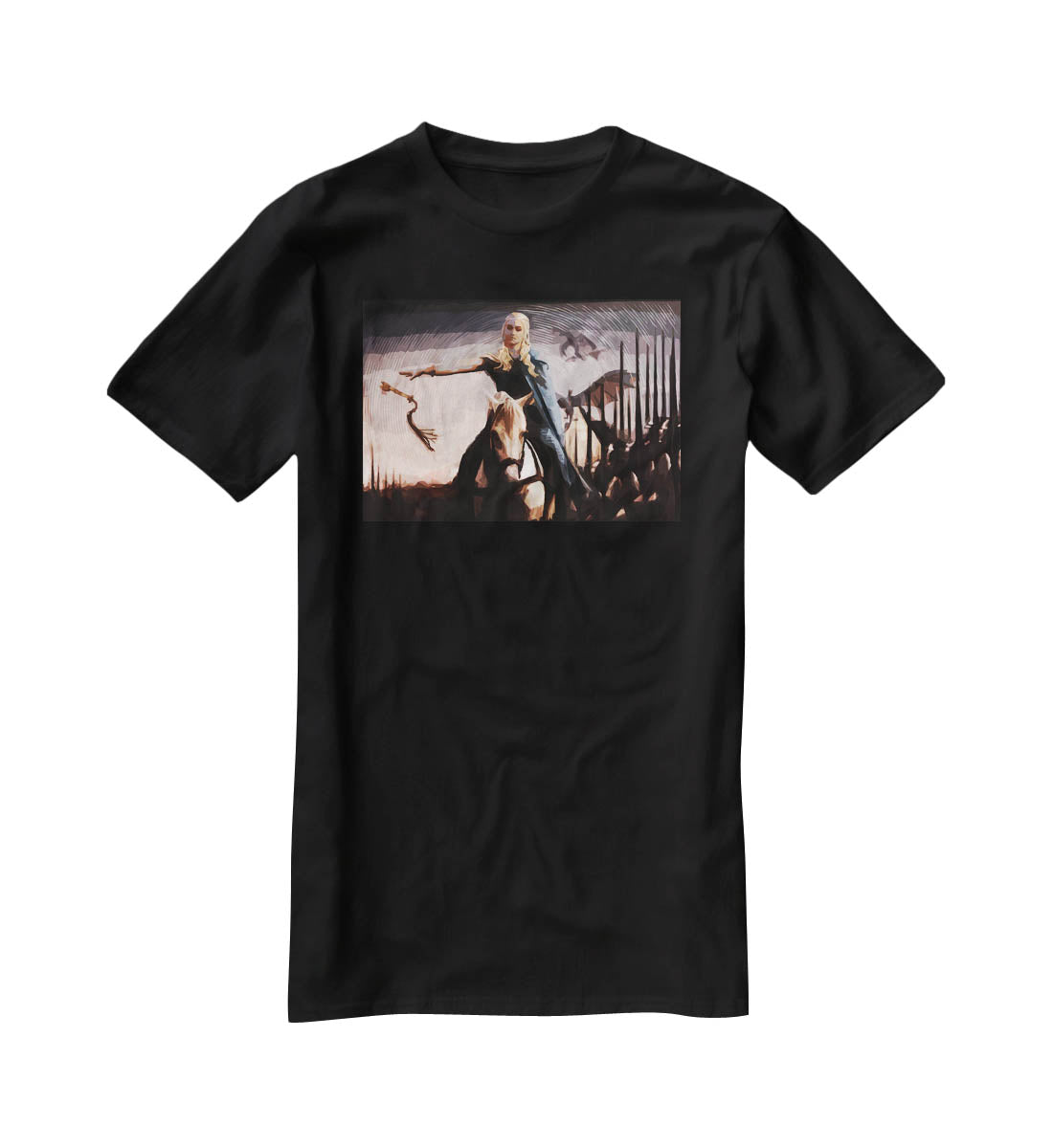 Khaleesi On A Black Horse T-Shirt