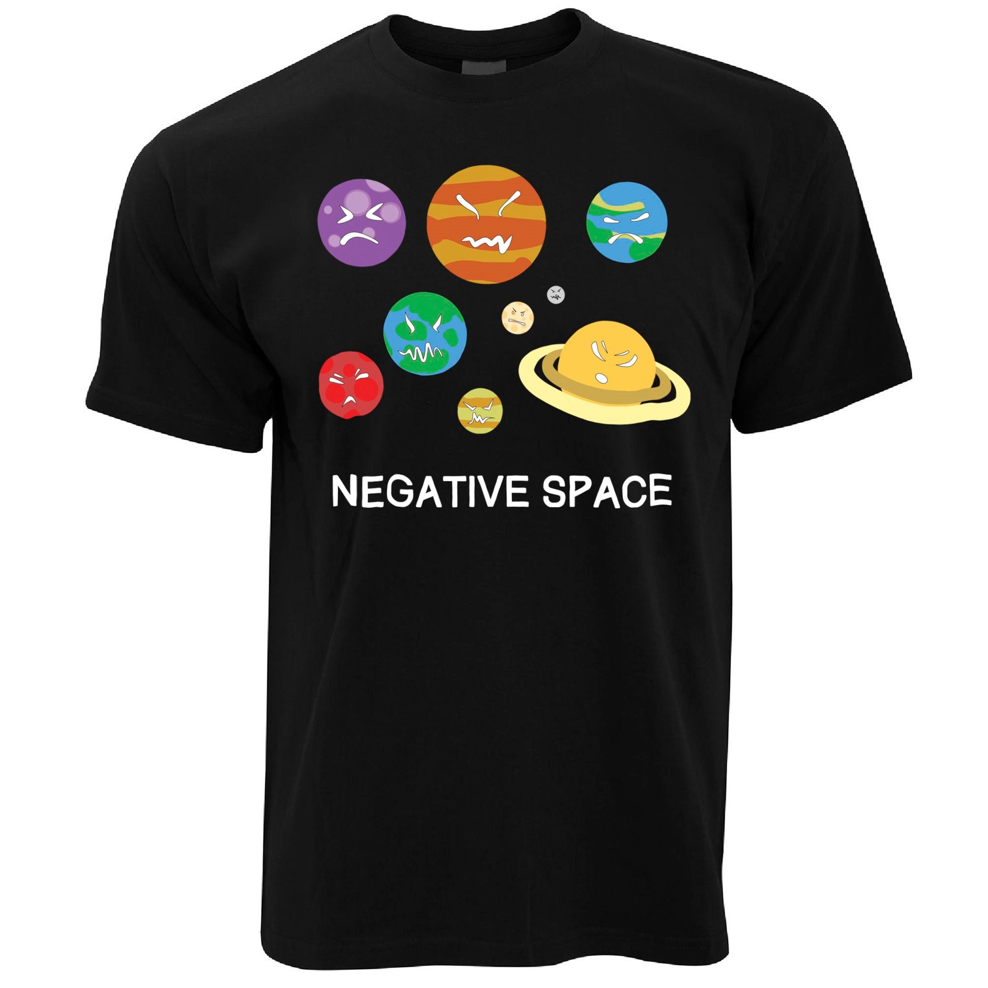 Solar System Joke T Shirt Negative Space And Planets