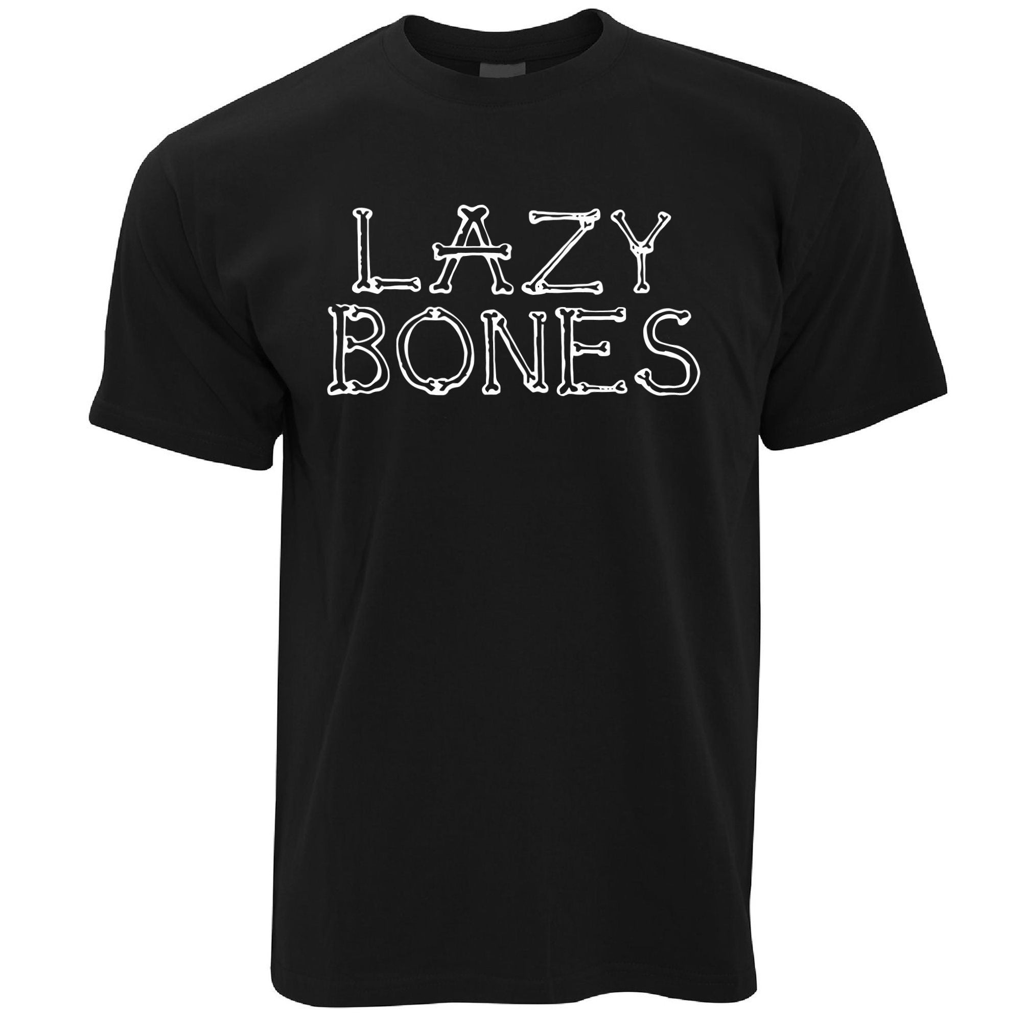 Novelty Halloween T Shirt Lazy Bones Joke Slogan