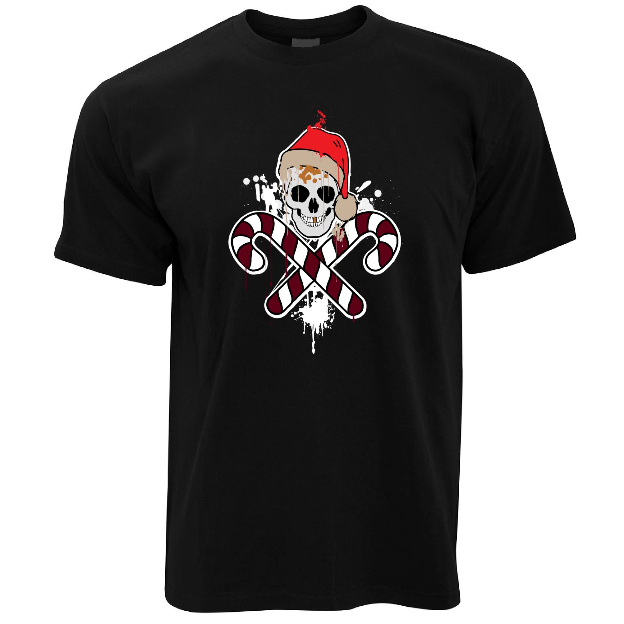 Skull And Candy Canes Christmas T Shirt