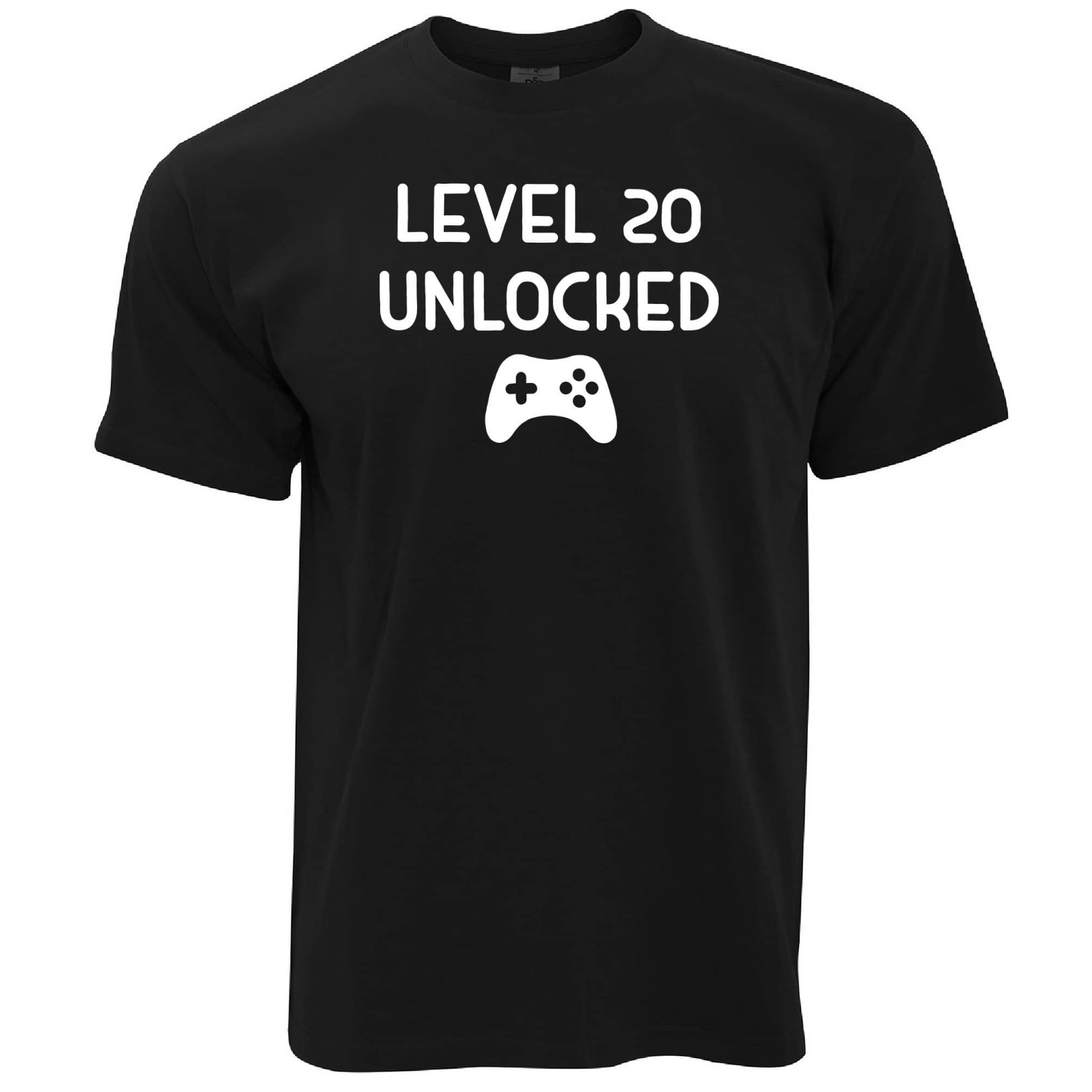 Gamers 20th Birthday T Shirt Level 20 Unlocked