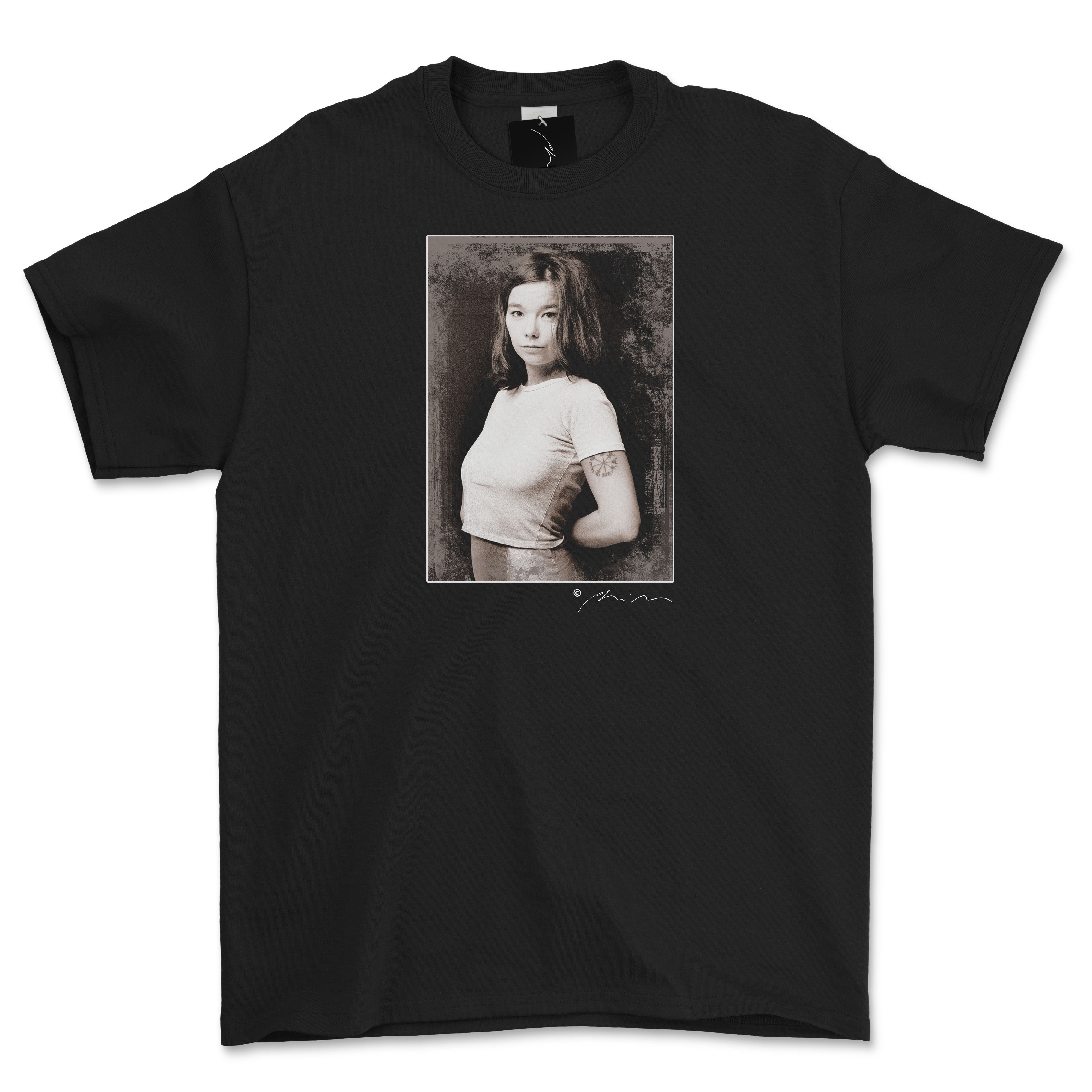 Grunge Portrait of Bjork Official Phil Nicholls T Shirt