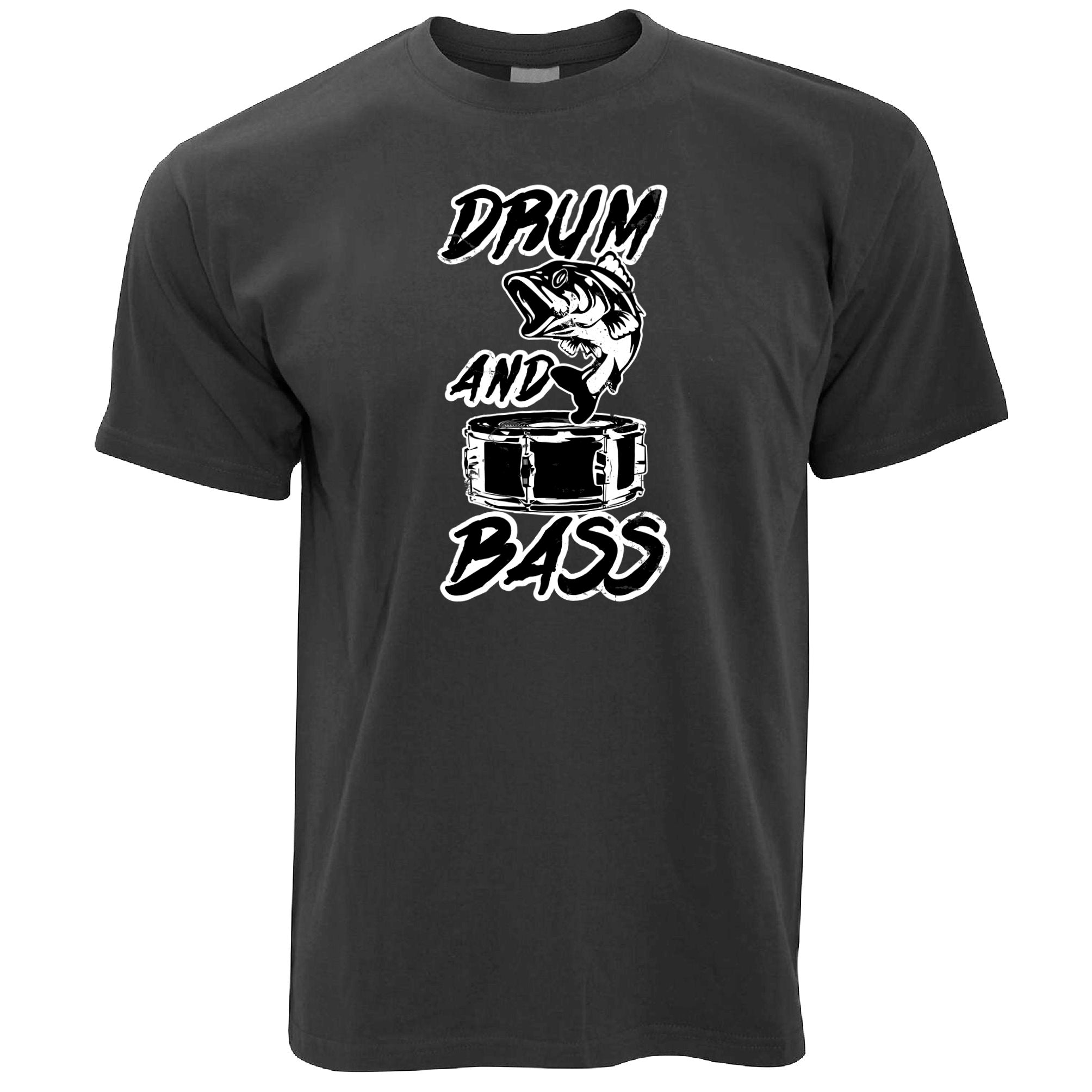 Novelty Music T Shirt Drum And Bass Fish Slogan