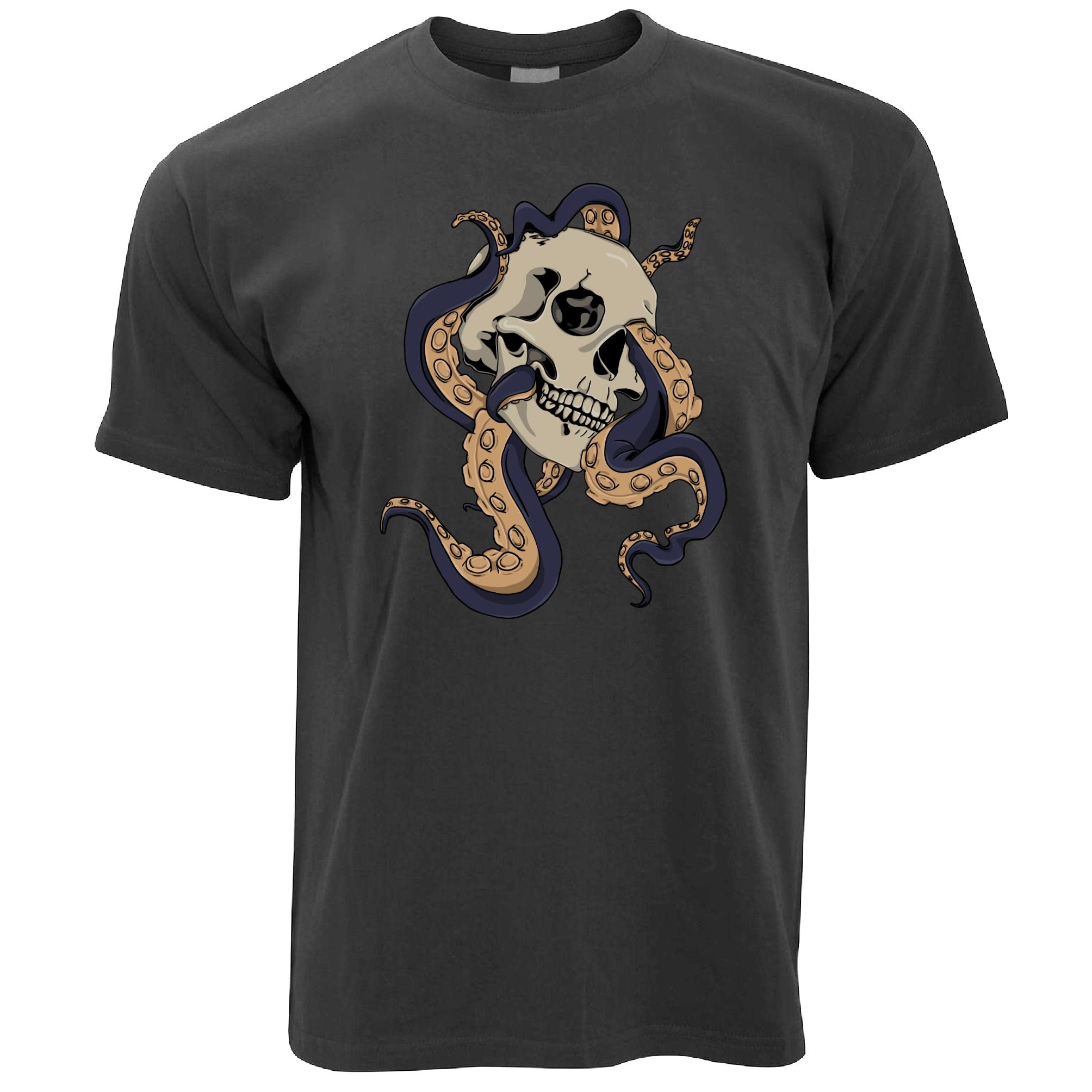 Tattoo Street Art T Shirt Skull And Octopus Graphic