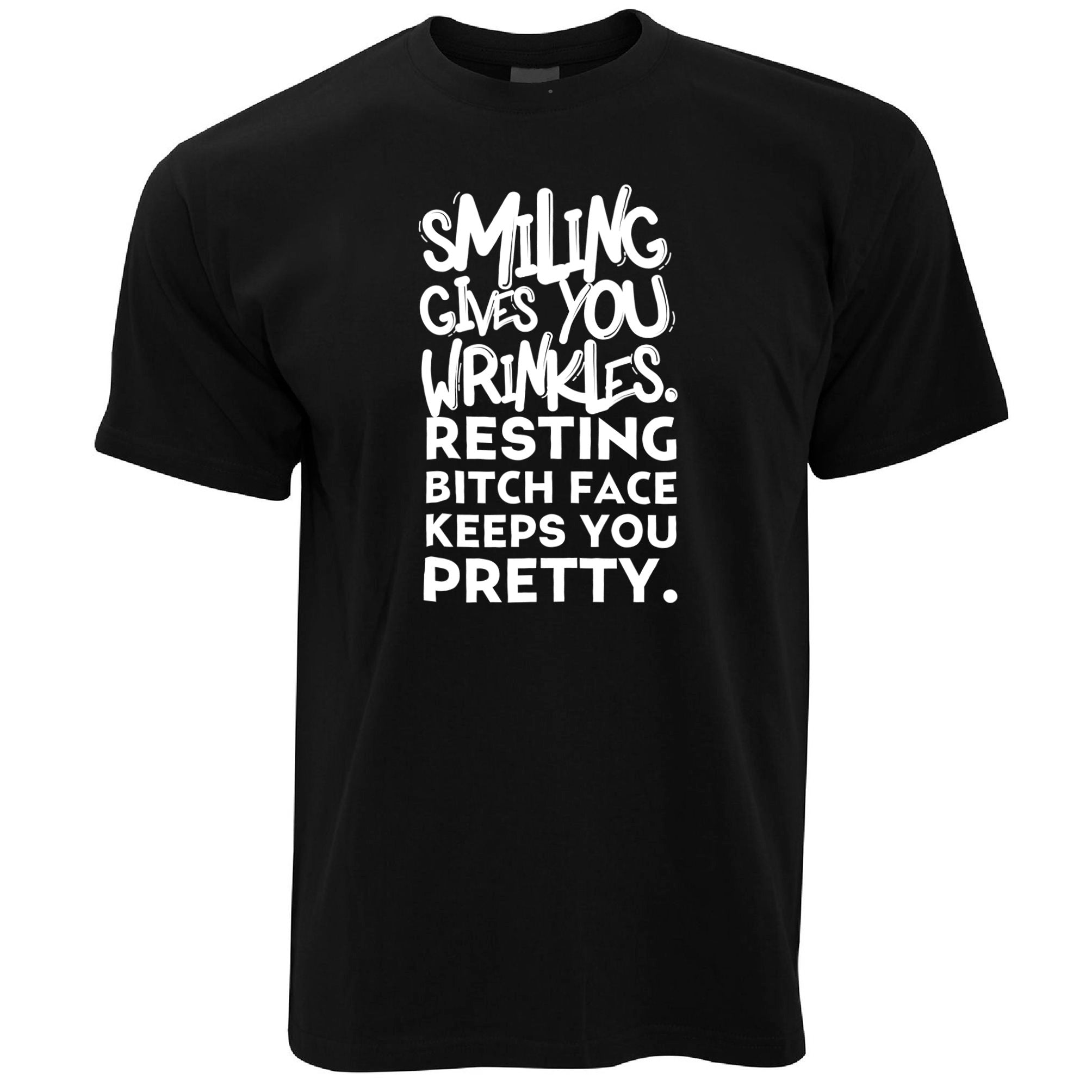 Joke T Shirt Smiling Gives You Wrinkles Sassy Slogan