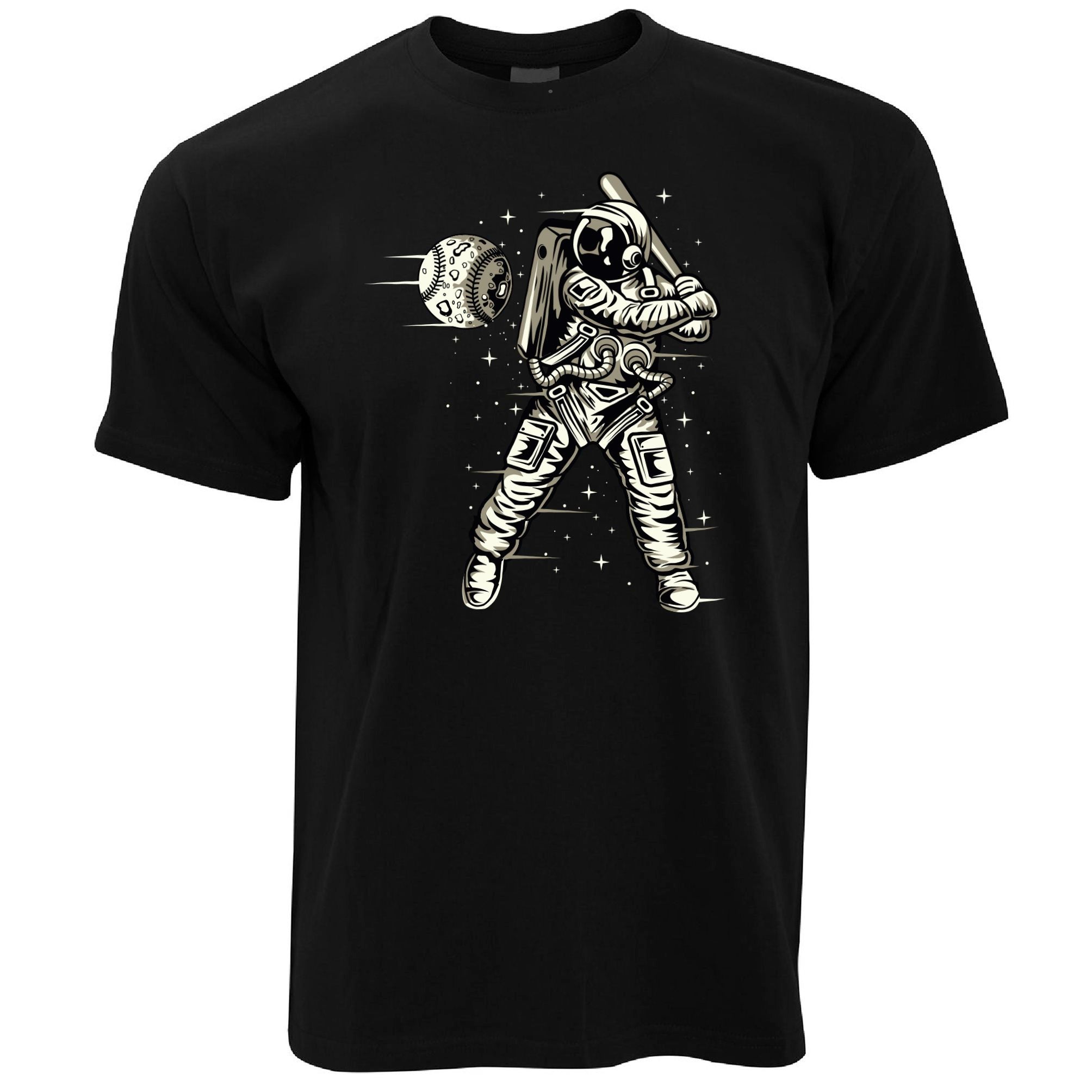 Geeky Sports T Shirt Astronaut Space Baseball Art