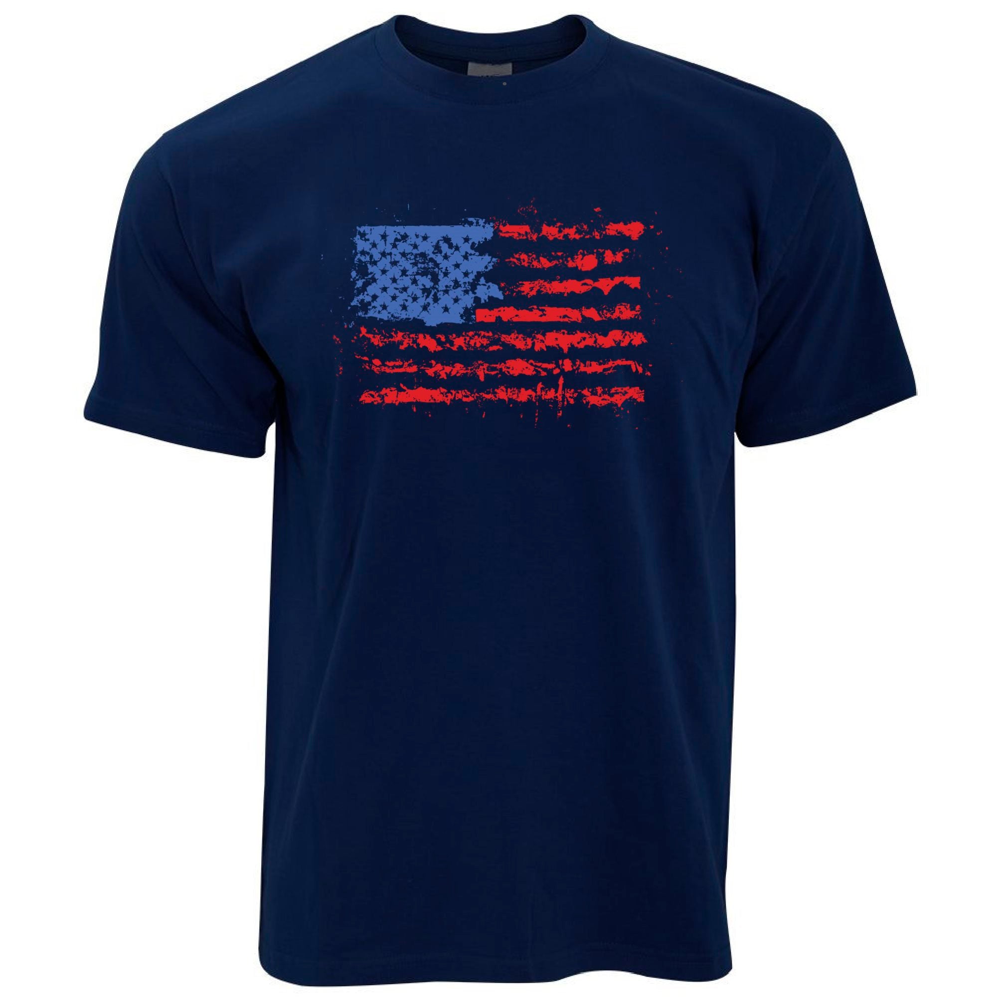 American T Shirt Paint Splatter US Flag