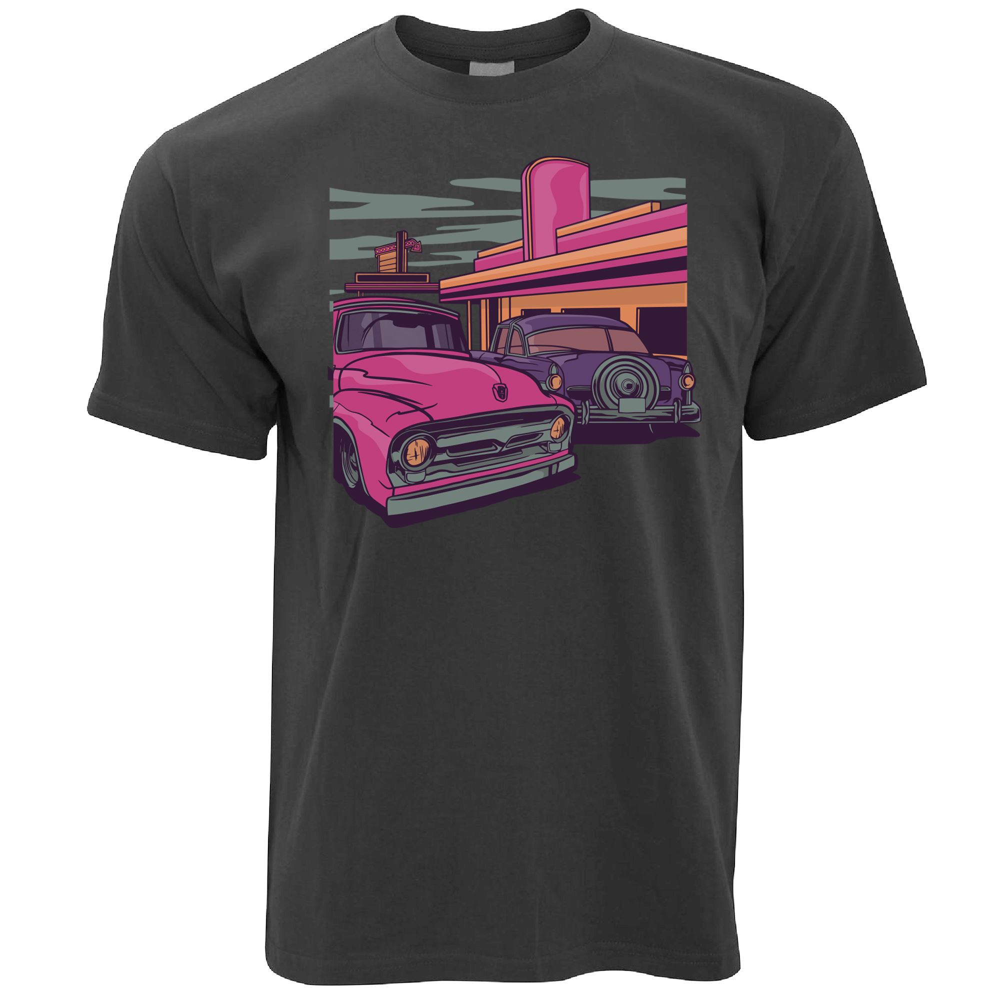 Retro Classic Car Illustration T Shirt