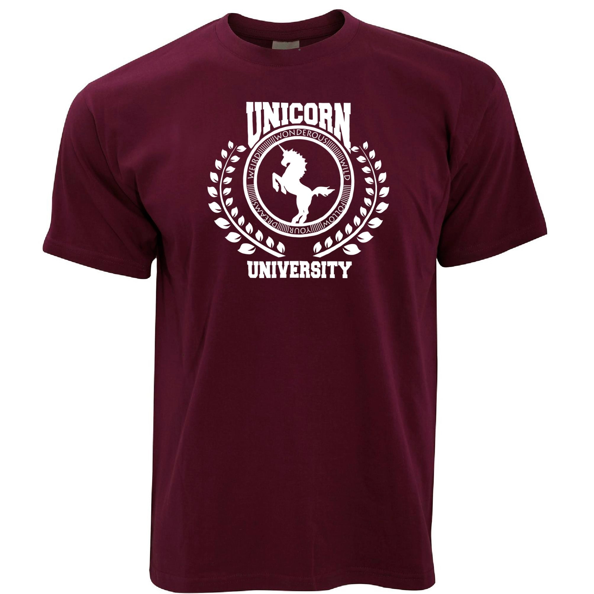 College Parody T Shirt Unicorn University Logo